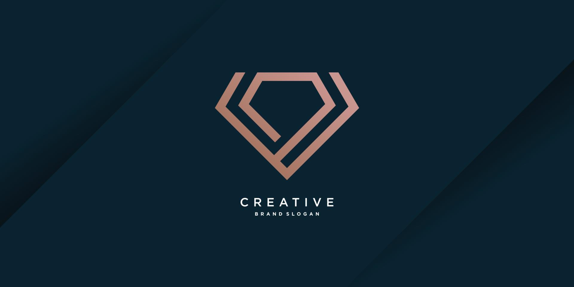 Diamond logo template with creative line concept Premium Vector part 7