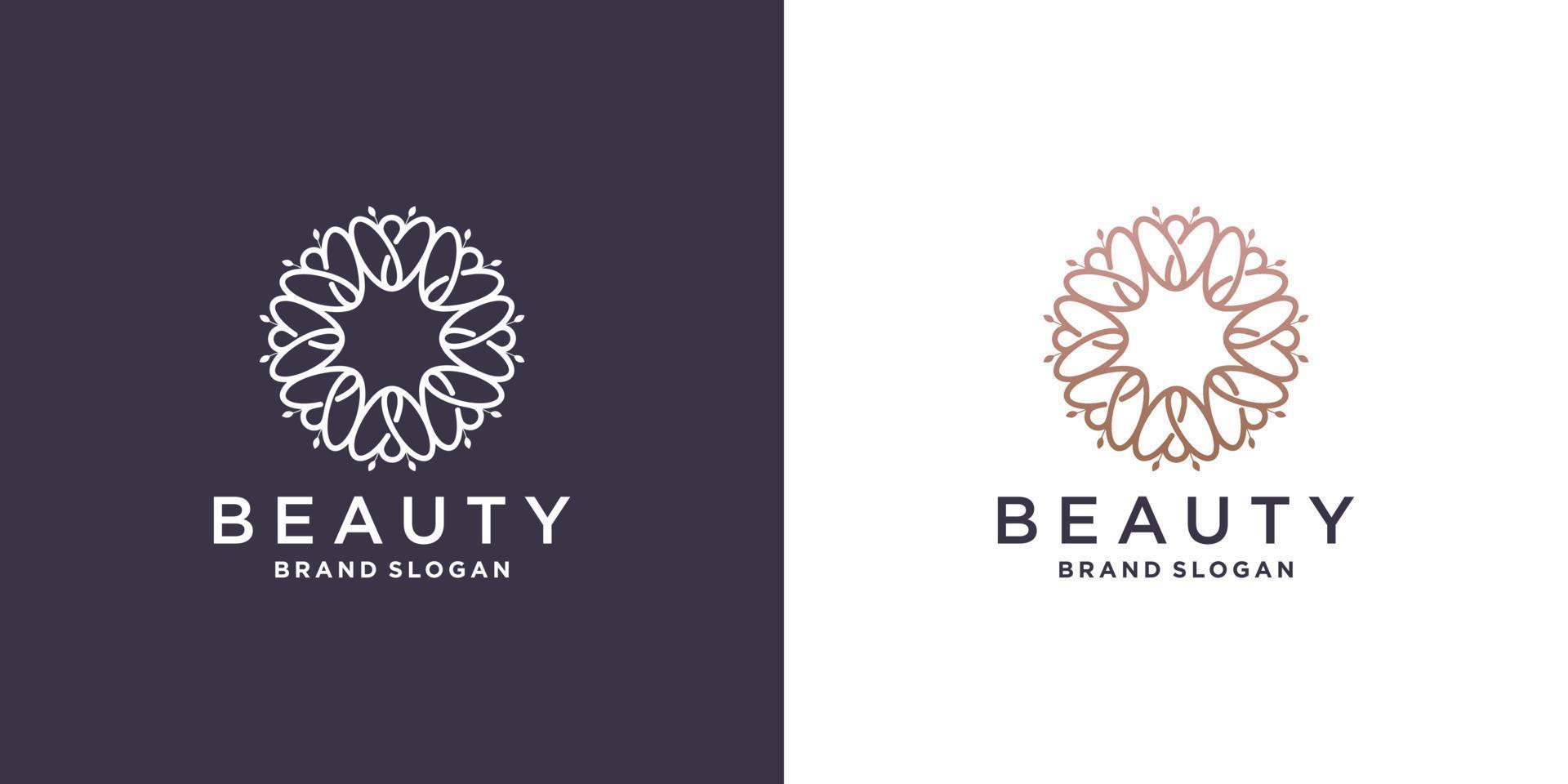 Beauty flower logo abstract with line concept Premium Vector part 3