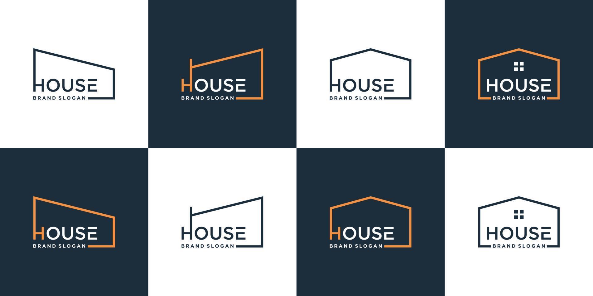 Set of minimalist house logo collection with modern concept Premium Vector