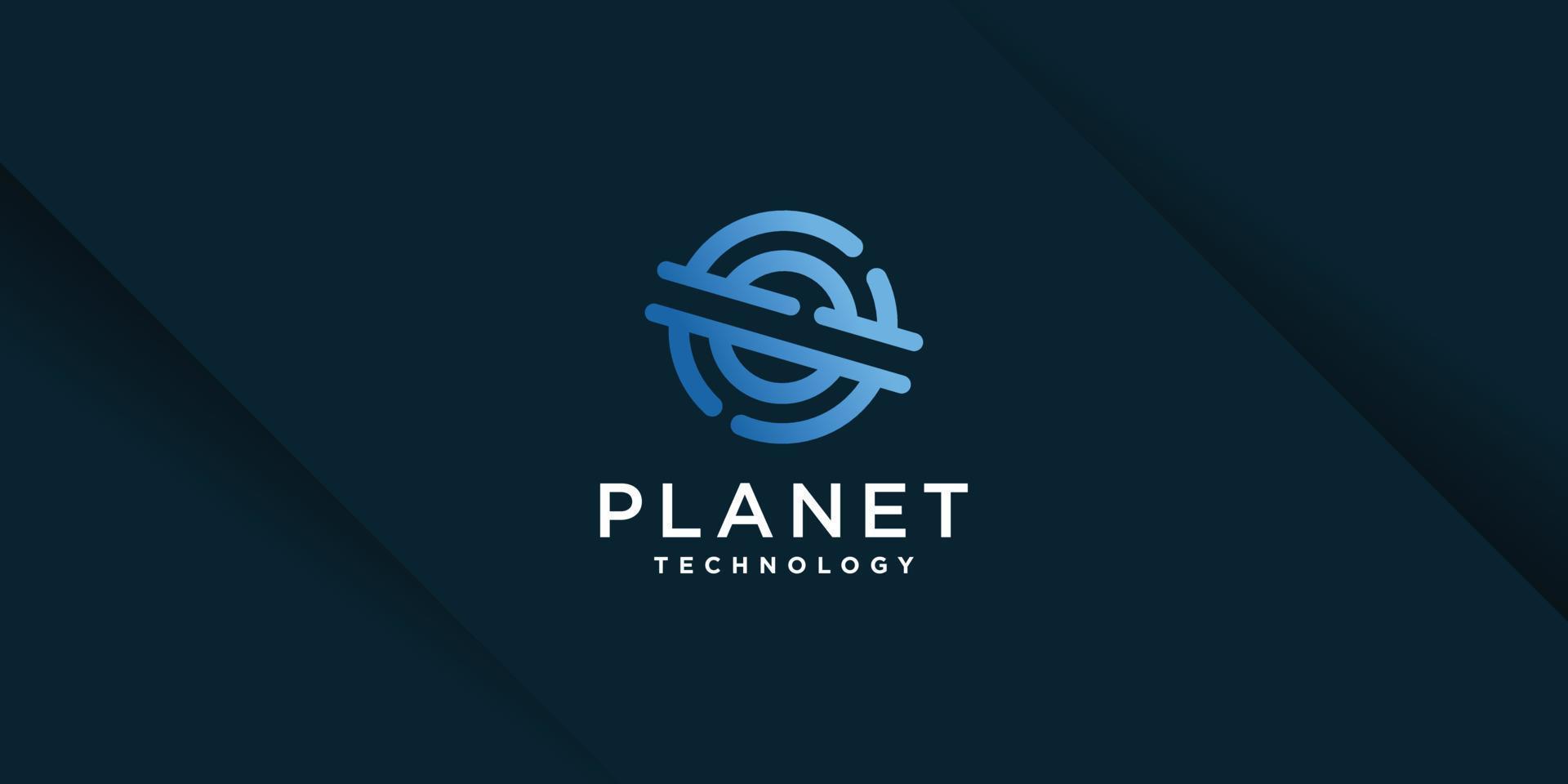 plantilla de logotipo de planeta con elementos creativos para negocio premium vector parte 4