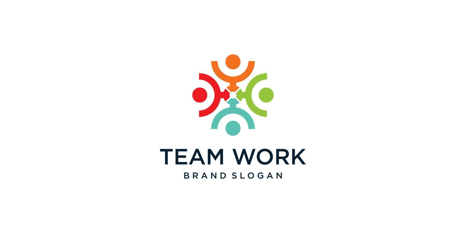 logotipo de trabajo en equipo y comunidad vector premium abstracto parte 3