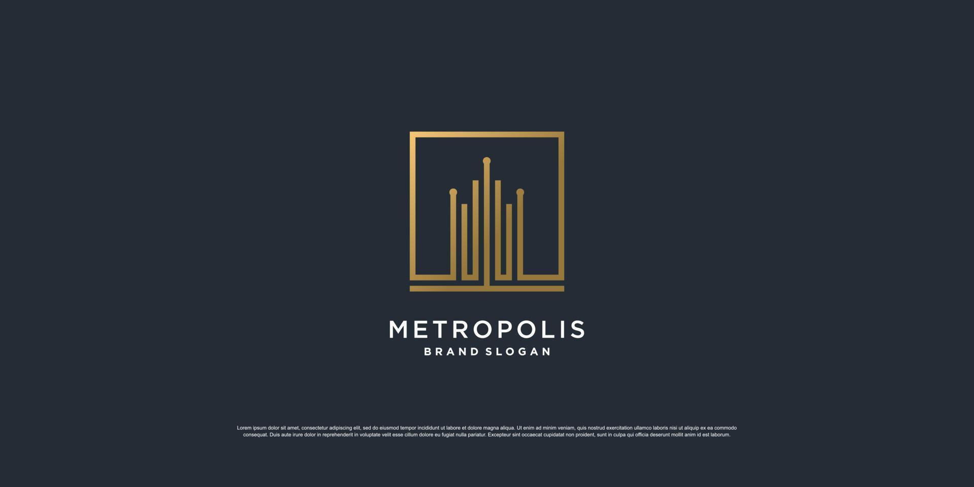 logotipo de bienes raíces con vector premium de concepto creativo moderno
