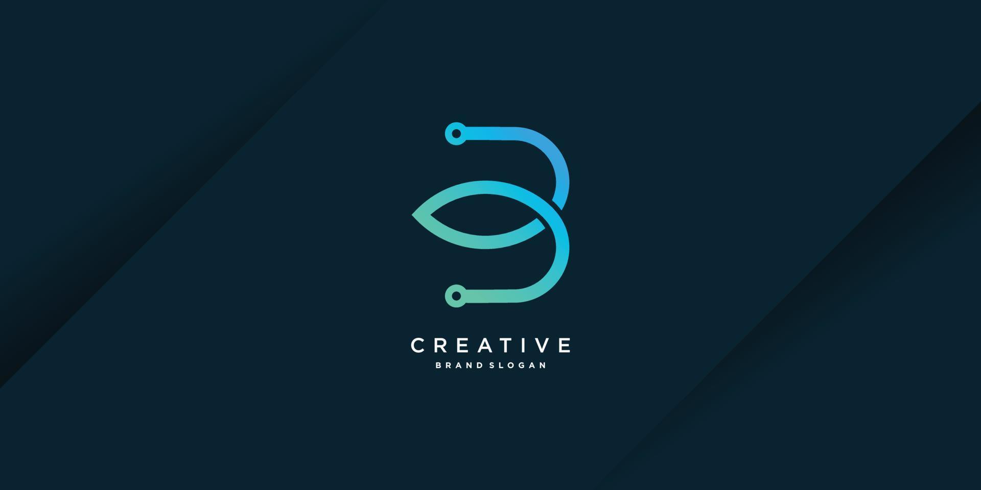 logo b con concepto creativo único para empresa, persona, tecnología, vector parte 7