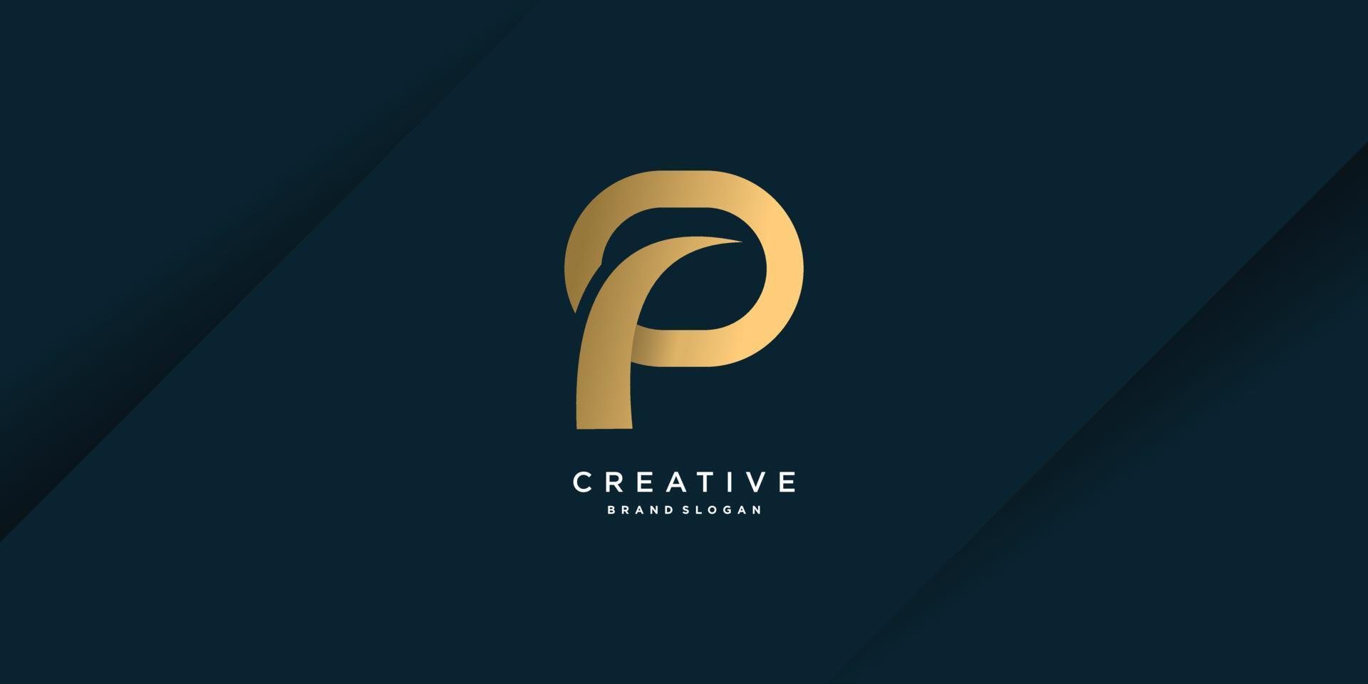 Logo P with creative concept design for company, person, marketing, vector part 7