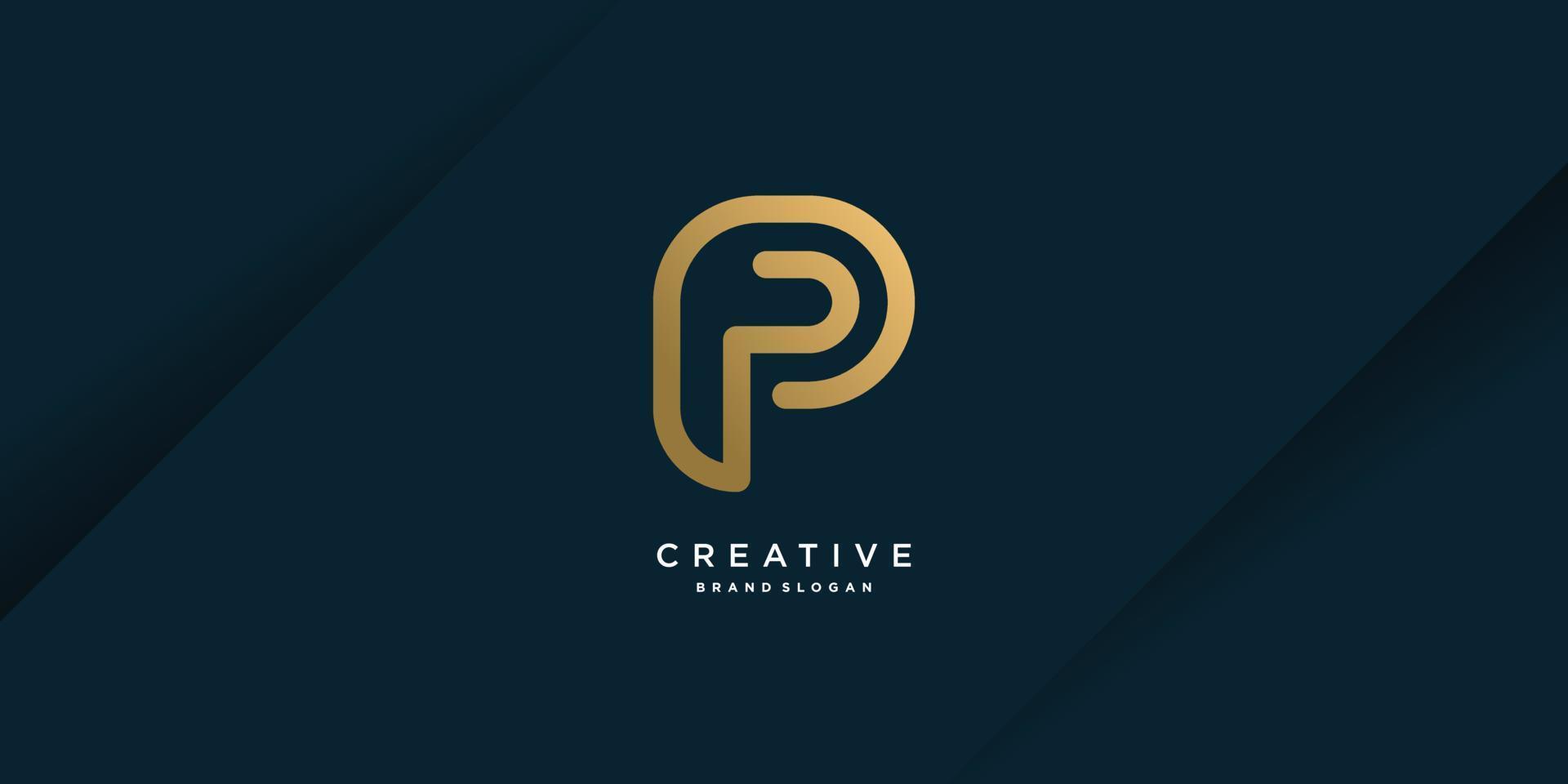 Logo P with creative concept design for company, person, marketing, vector part 5