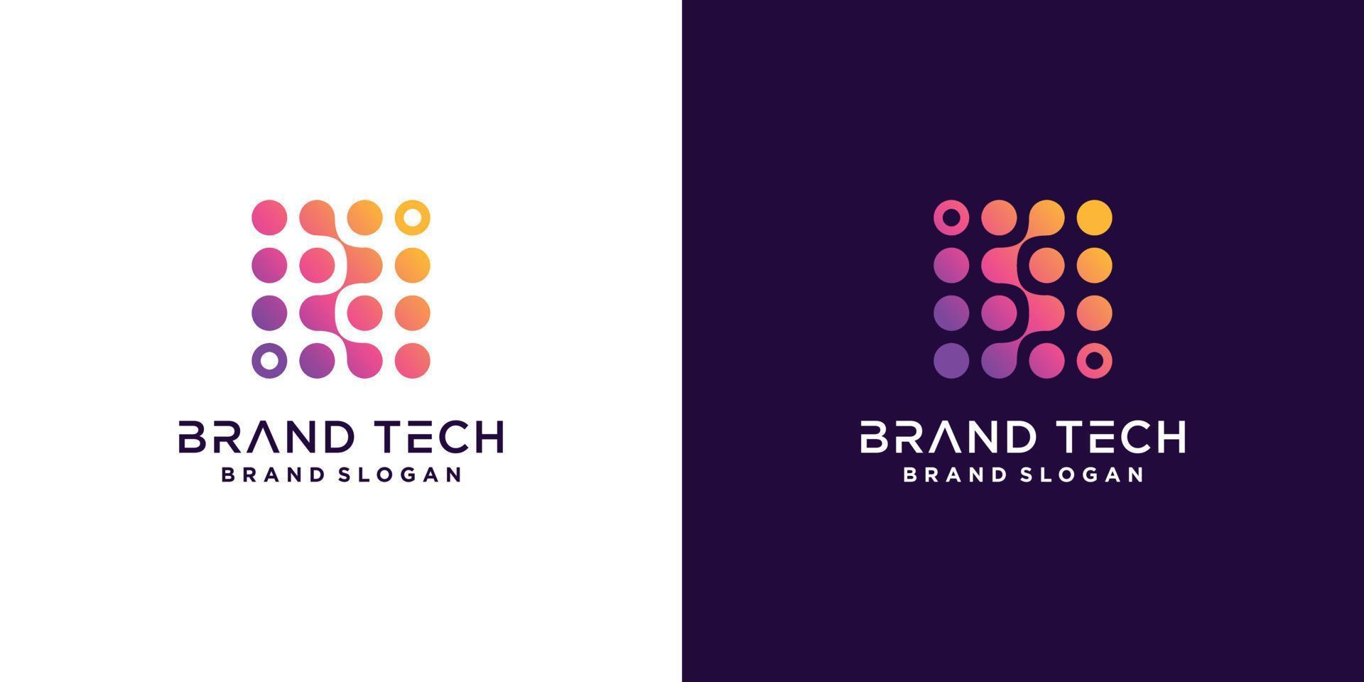 Molecule technology logo template with modern abstract concept Premium Vector part 5