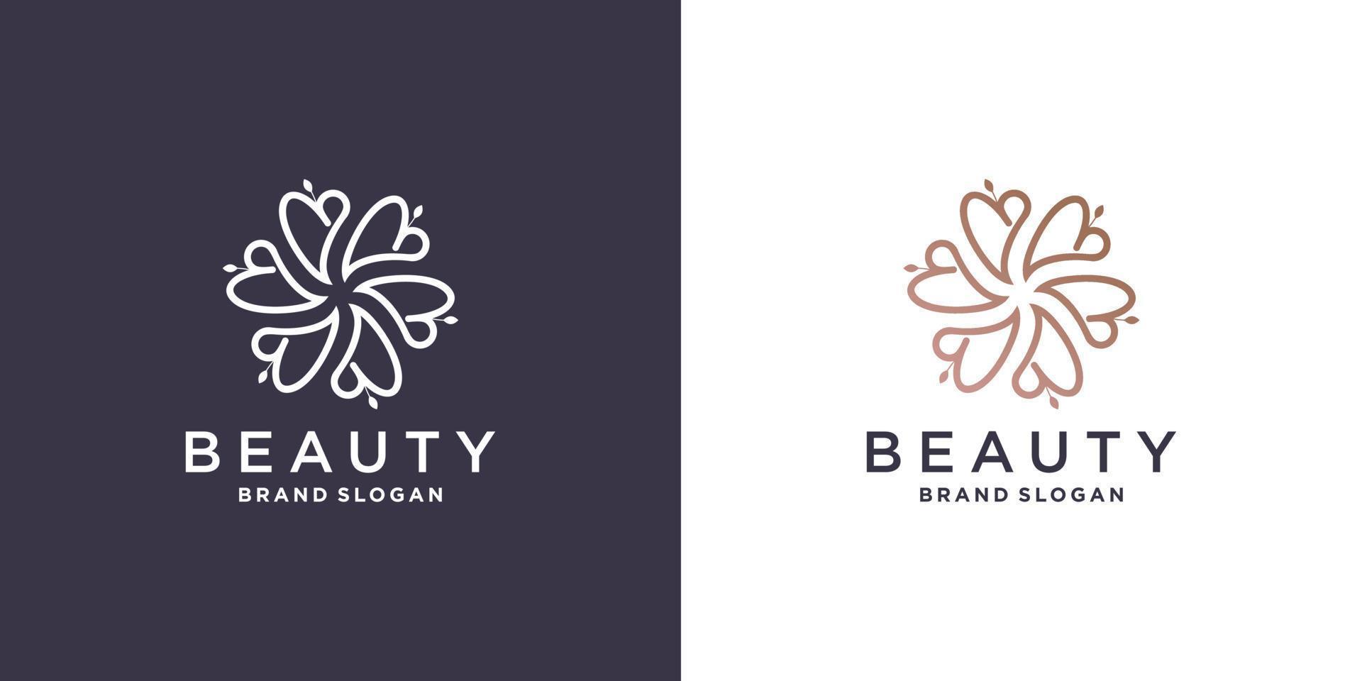 Beauty flower logo abstract with line concept Premium Vector part 2