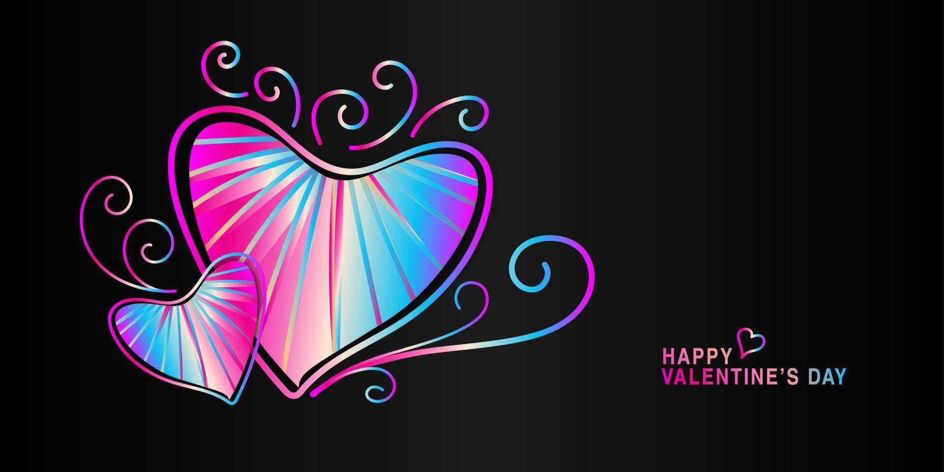 diseño creativo de estilo retro de corazón rosa para la pancarta de feliz día de san valentín. banner social del día de san valentín, tarjeta, afiche, telón de fondo, fondo abstracto del día de san valentín, logotipo de corazón con alas para camiseta vector