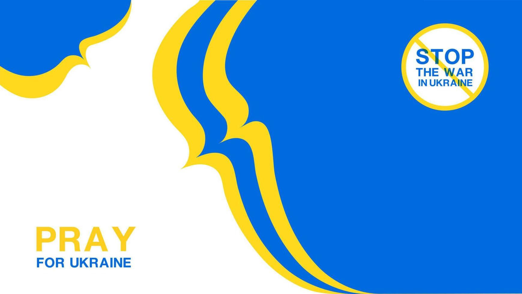 Pray for Ukraine on flag polygon background, Ukraine flag polygon texture, No war in Ukraine concept, brochure flyer design, blue and yellow banner, Vector illustration