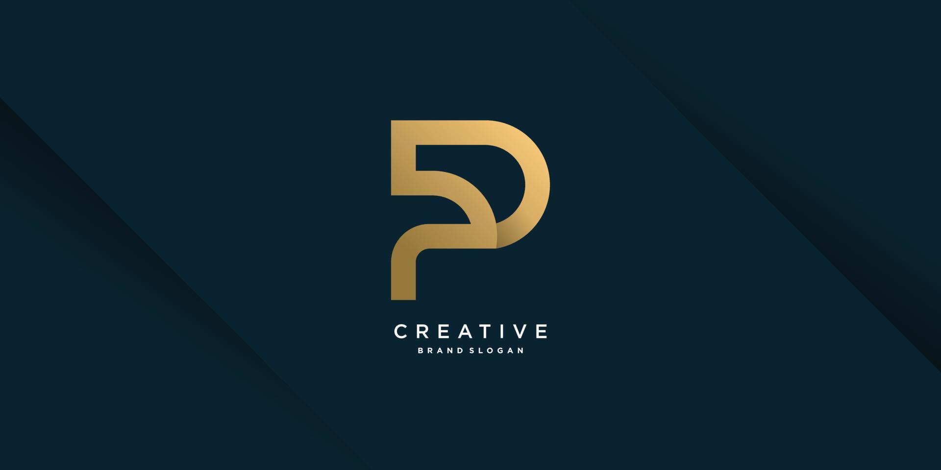 Logo P with creative concept design for company, person, marketing, vector part 8