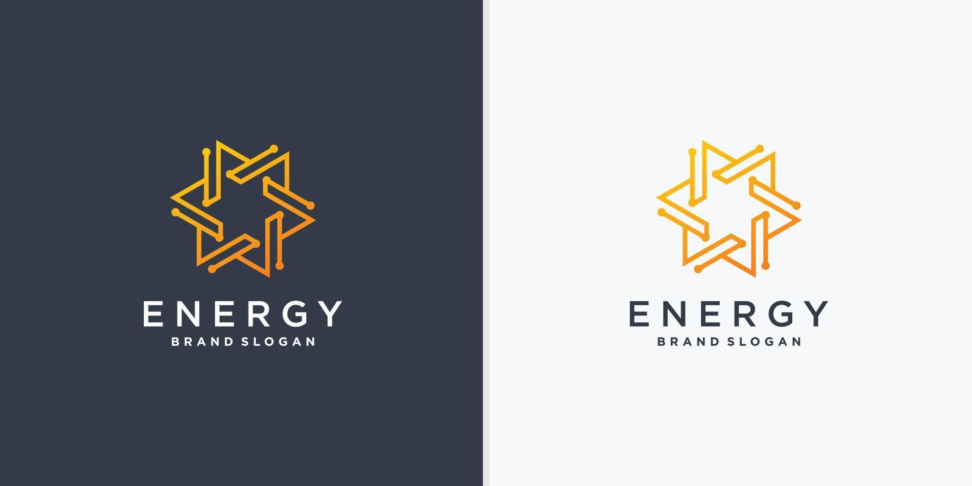 logotipo de energía abstracta con vector de estilo de arte de línea creativa parte 4