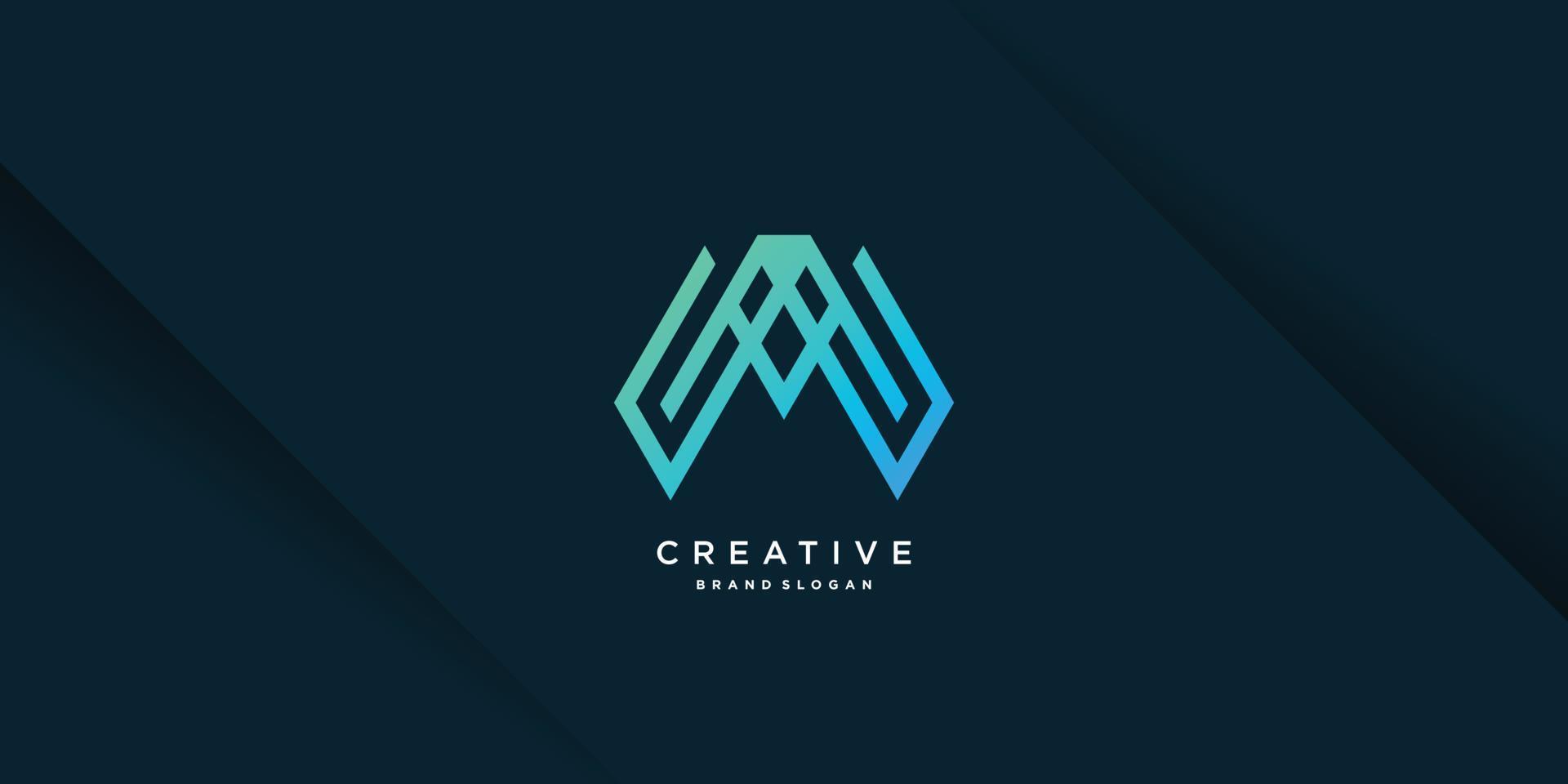 Letter logo M with modern abstract style vector part 3