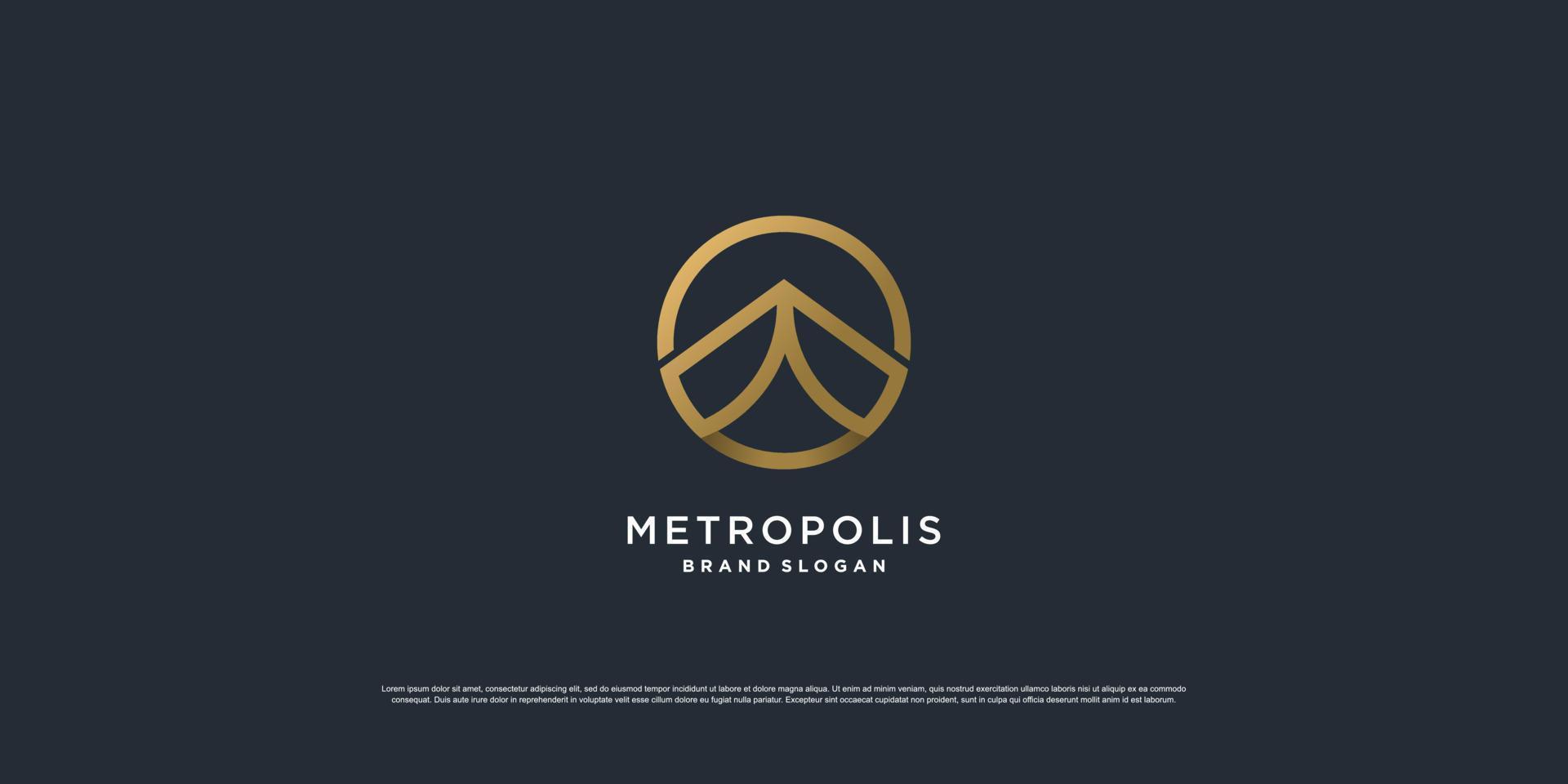 logotipo de bienes raíces con vector premium de concepto creativo moderno