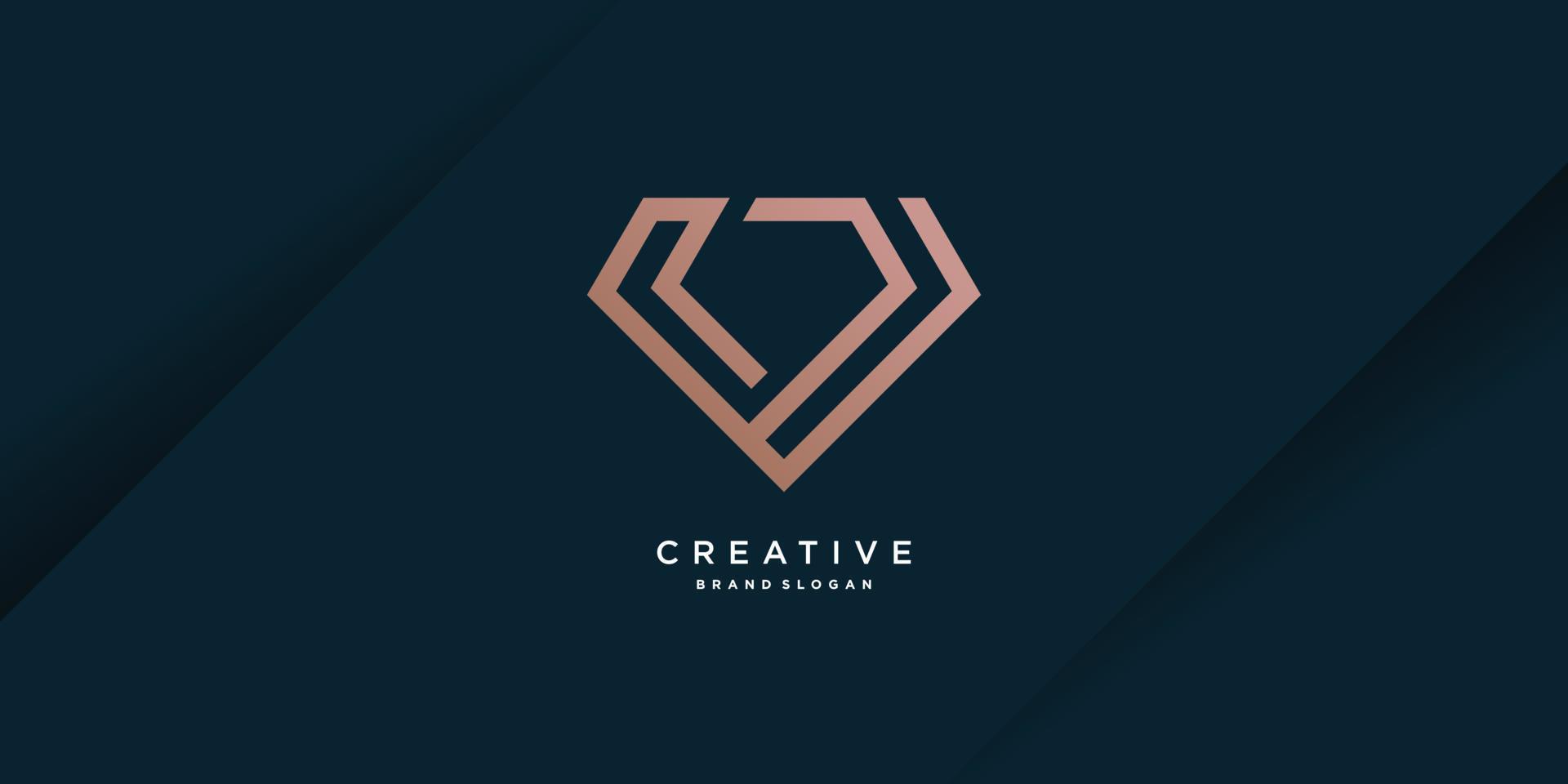 Diamond logo template with creative line concept Premium Vector part 5