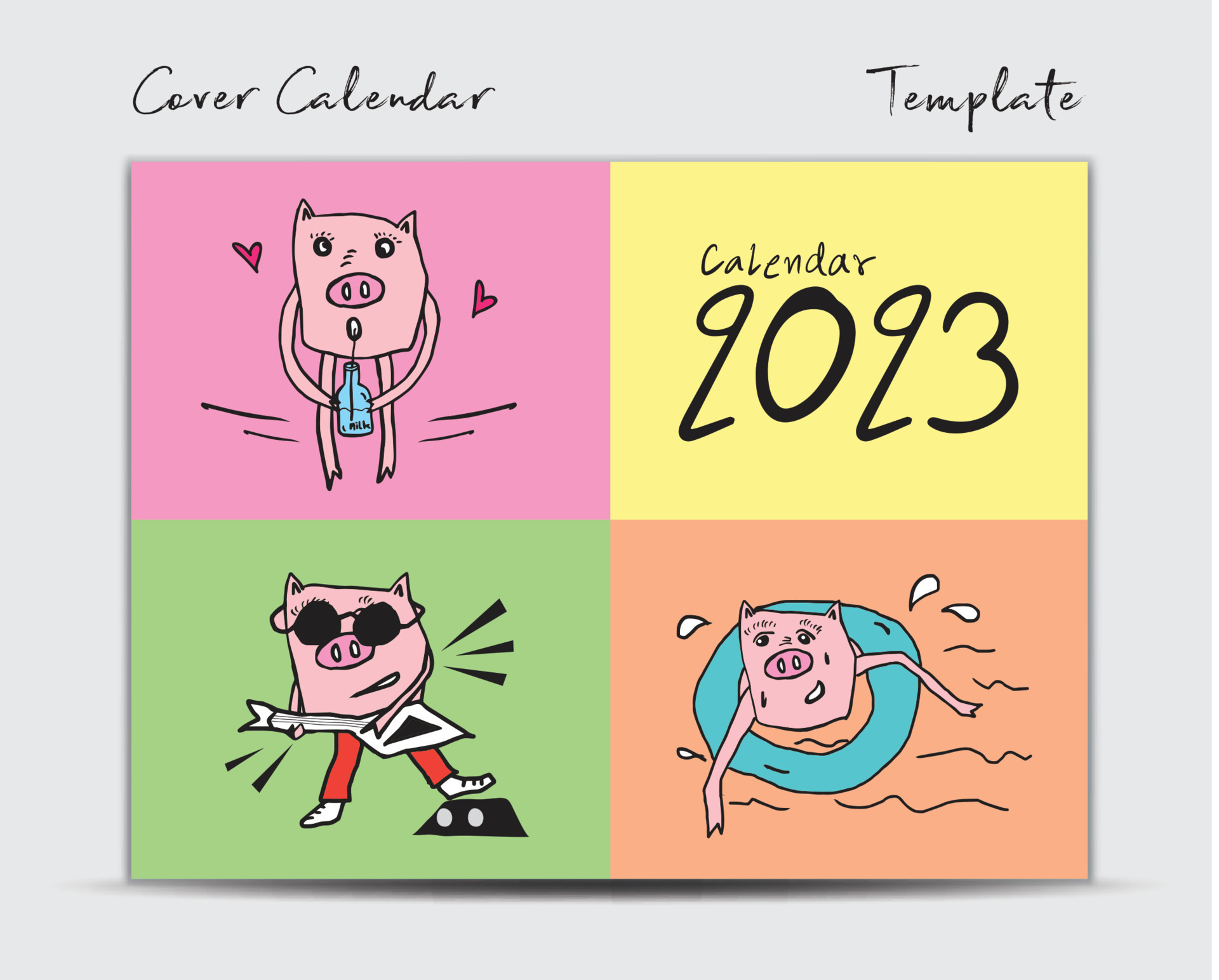 Premium Vector  Cute anime calendar 2023