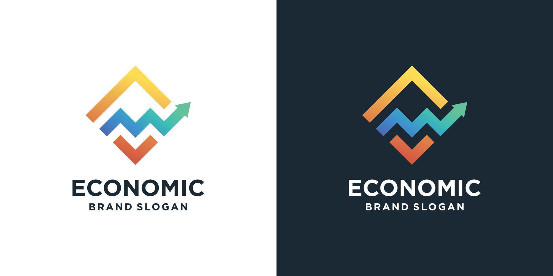 Abstract accounting logo template with creative gradient style Premium Vector