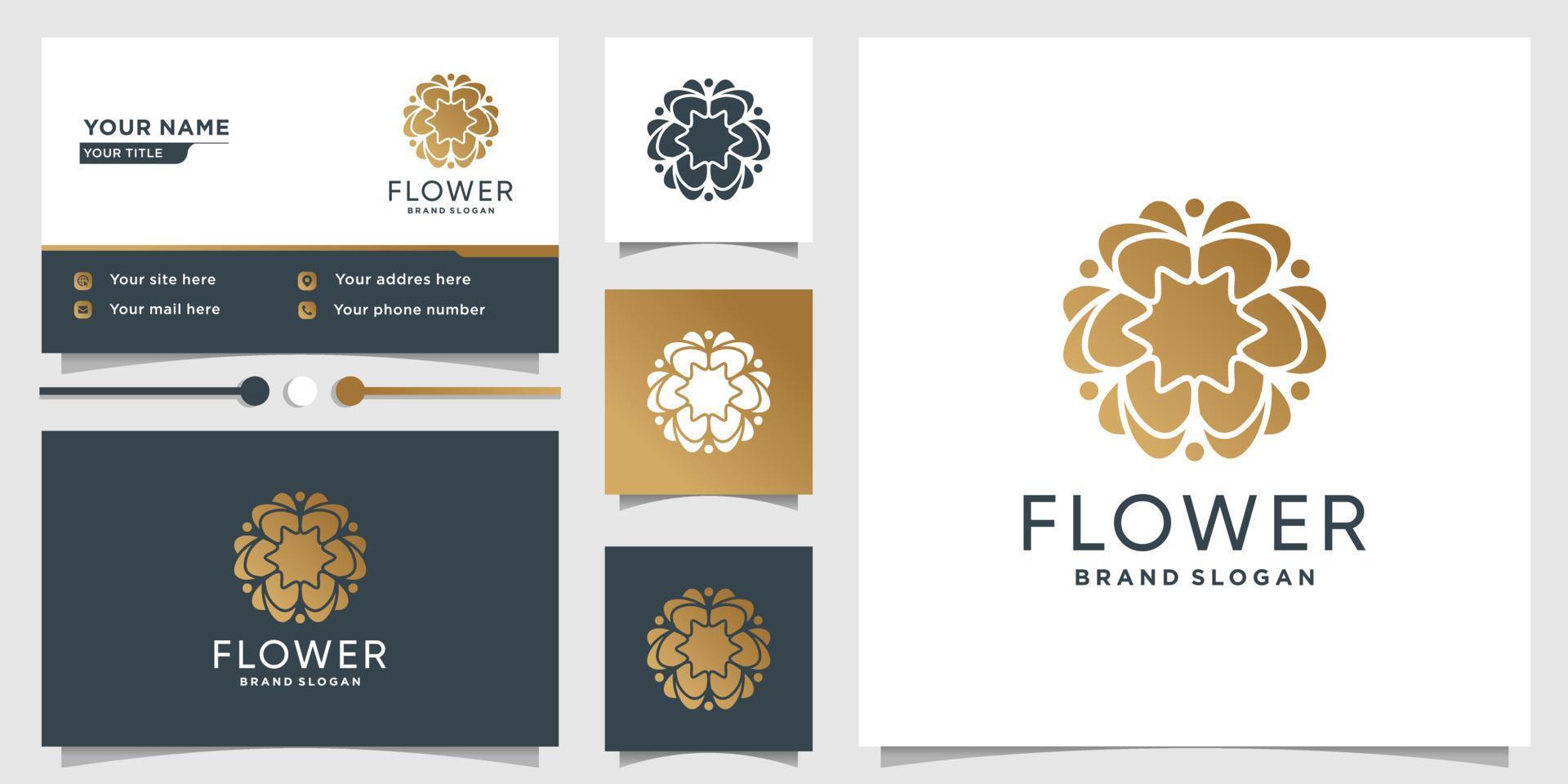 Abstract flower logo template Premium Vector