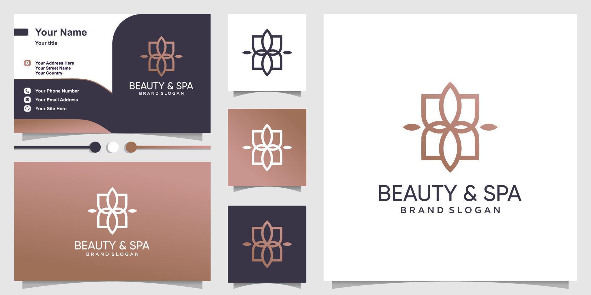 logotipo de belleza y spa con vector premium de estilo abstracto creativo