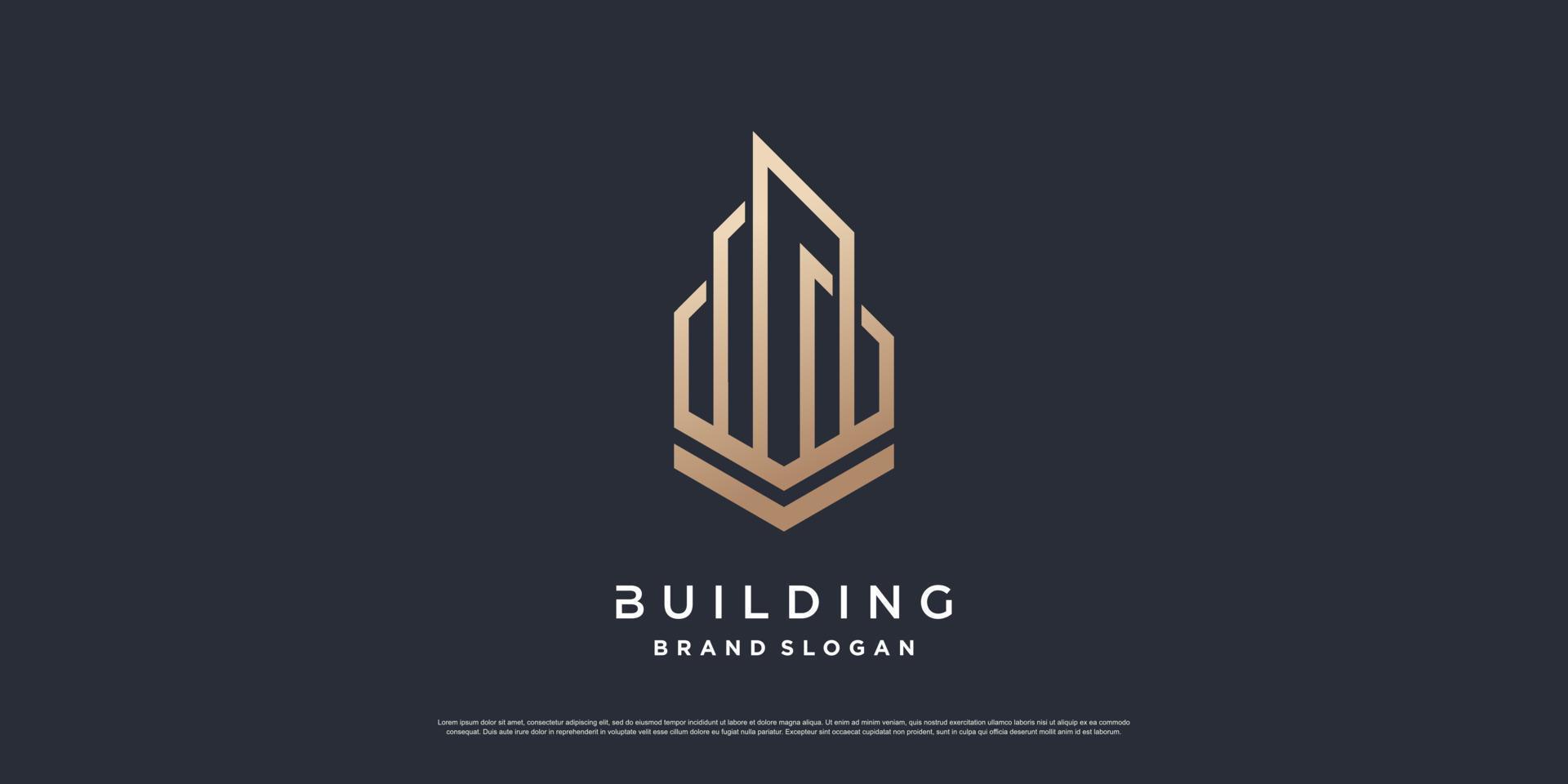 Building logo template with modern unique concept Premium Vector part 4