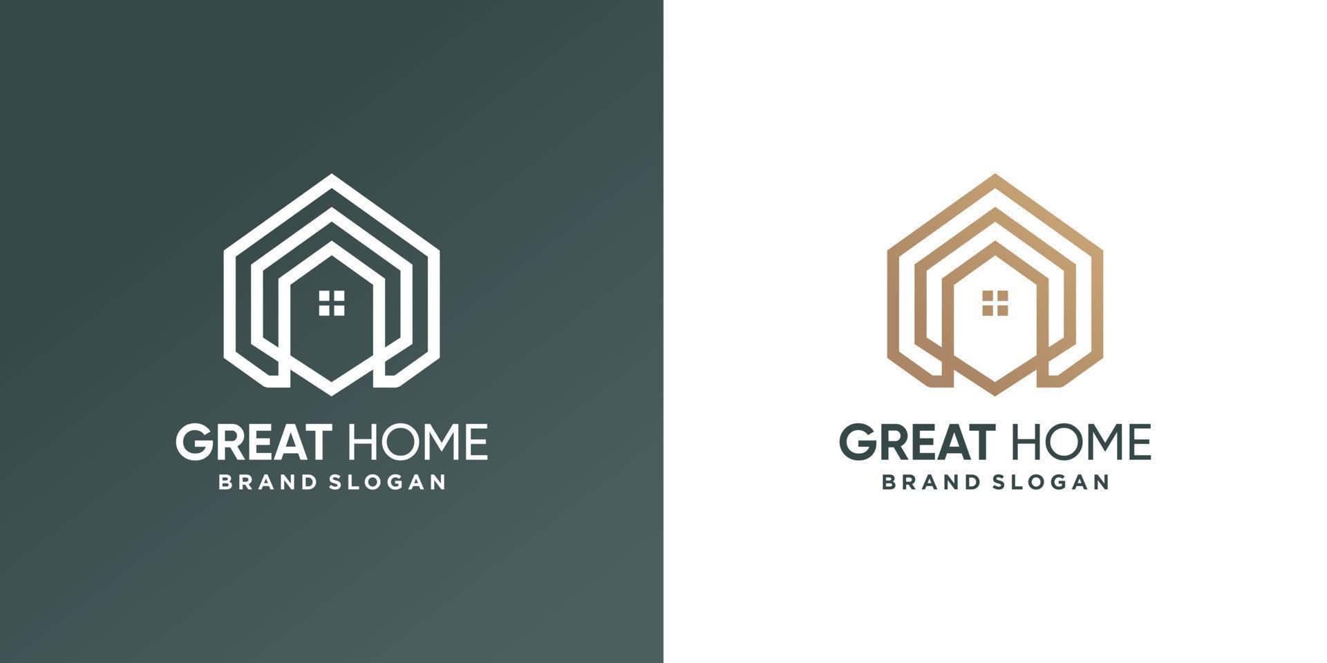 House logo with modern geometry line art style Premium Vector part 2