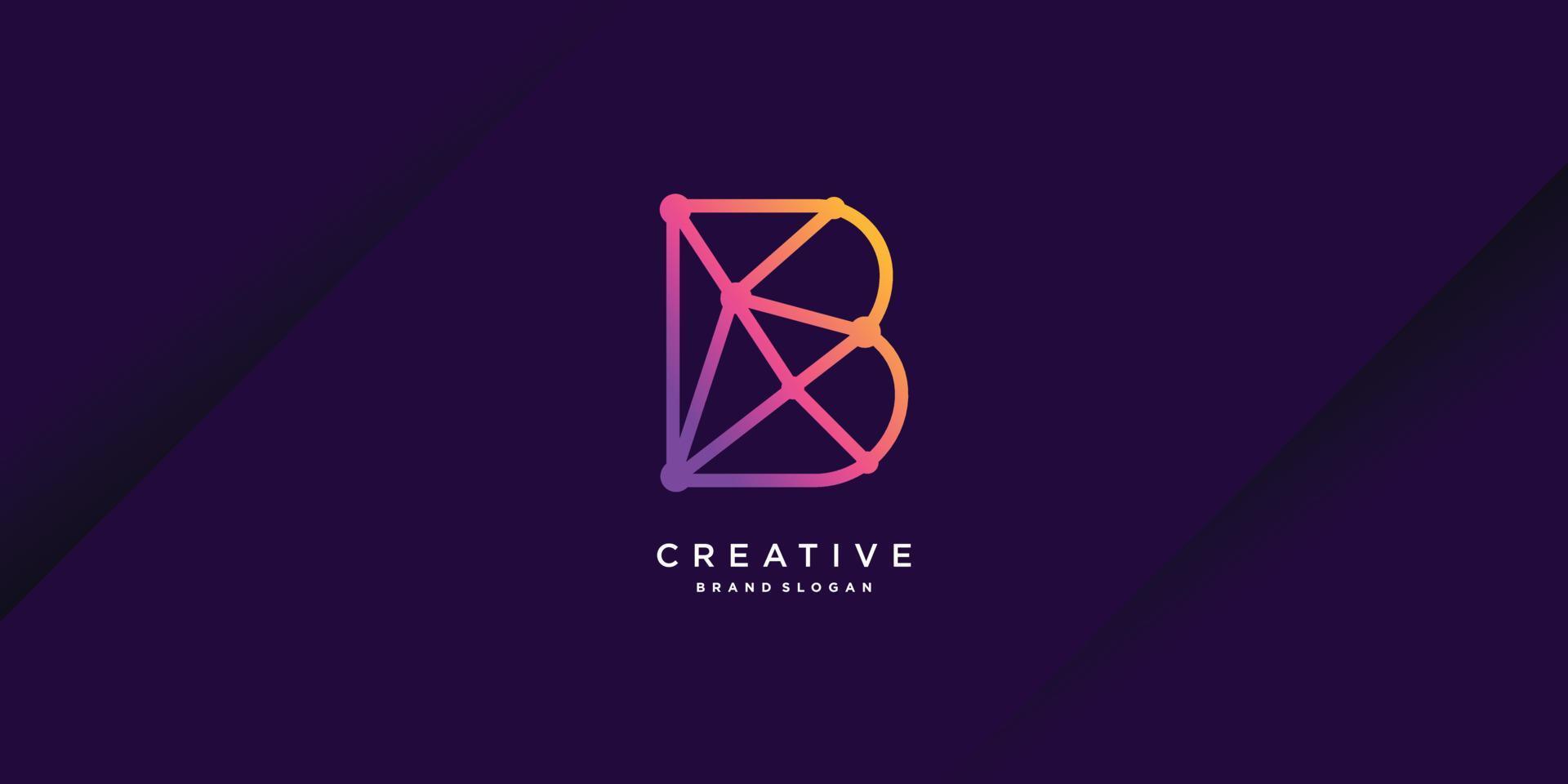 Modern Logo with initial B for company, industry, person, vector, technology part 1 vector
