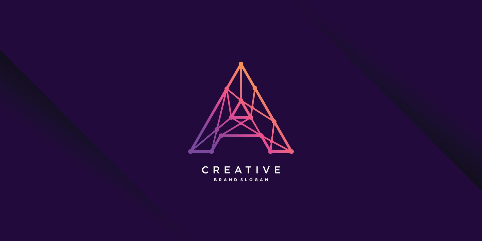 Creative technology Logo with initial A for company, industry, person, vector part 3