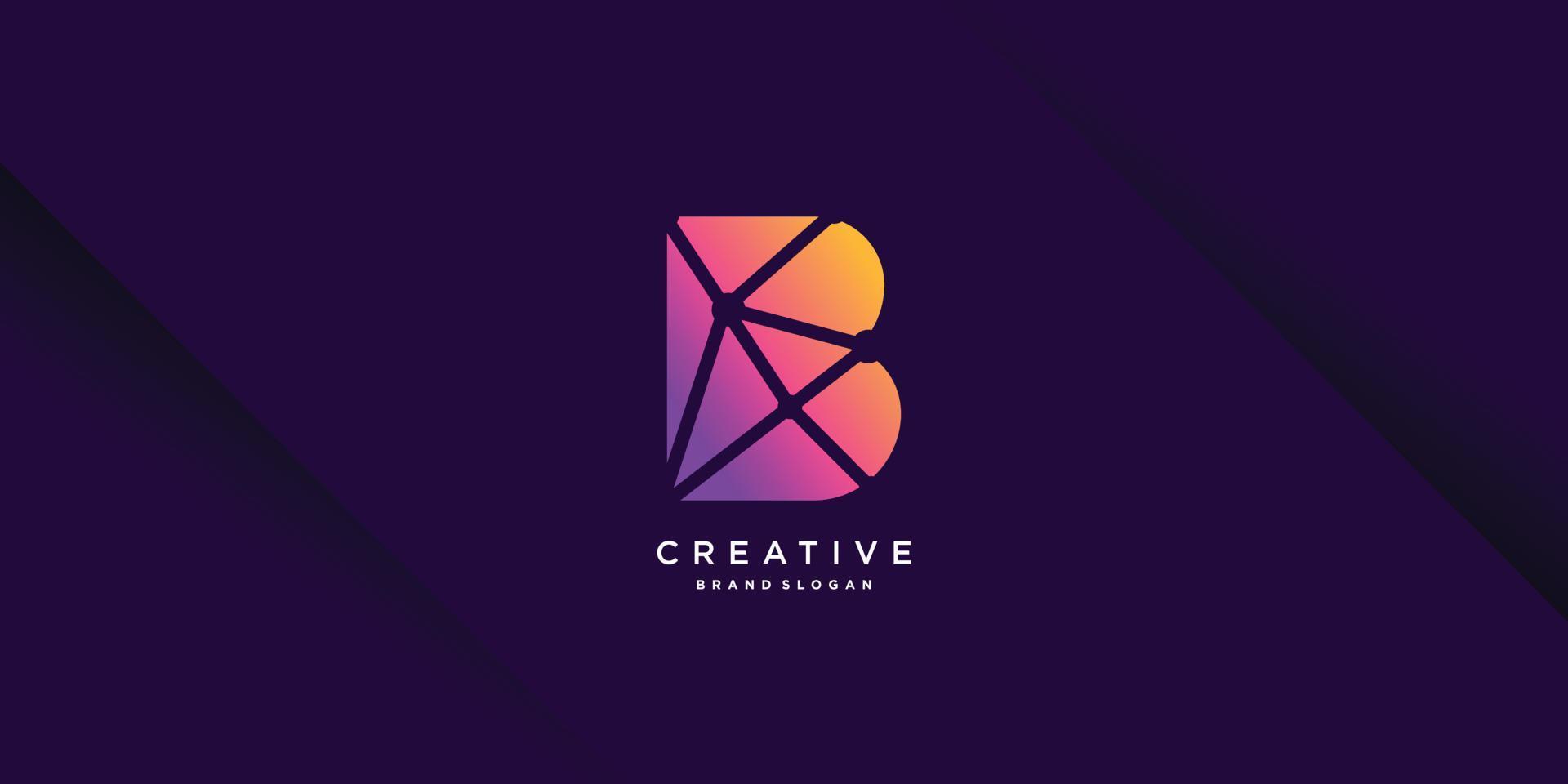 Modern Logo with initial B for company, industry, person, vector, technology part 8 vector