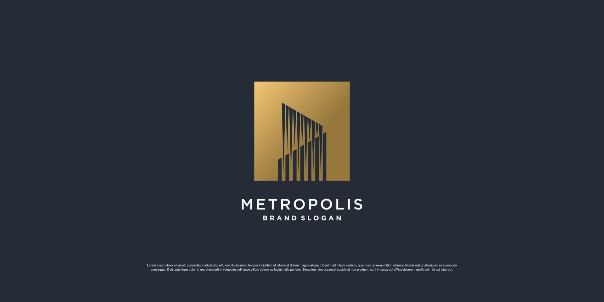 logotipo de bienes raíces con vector premium de concepto creativo moderno