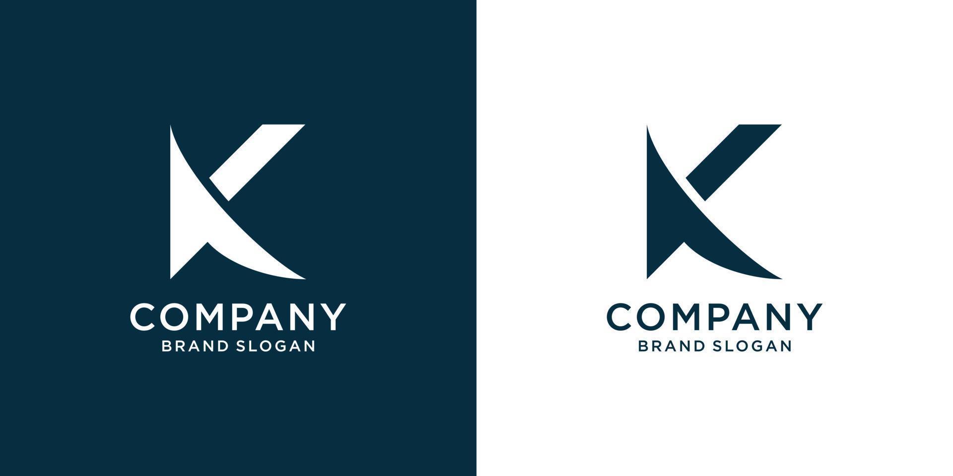 logotipo de la letra k con concepto creativo único premium vector parte 3