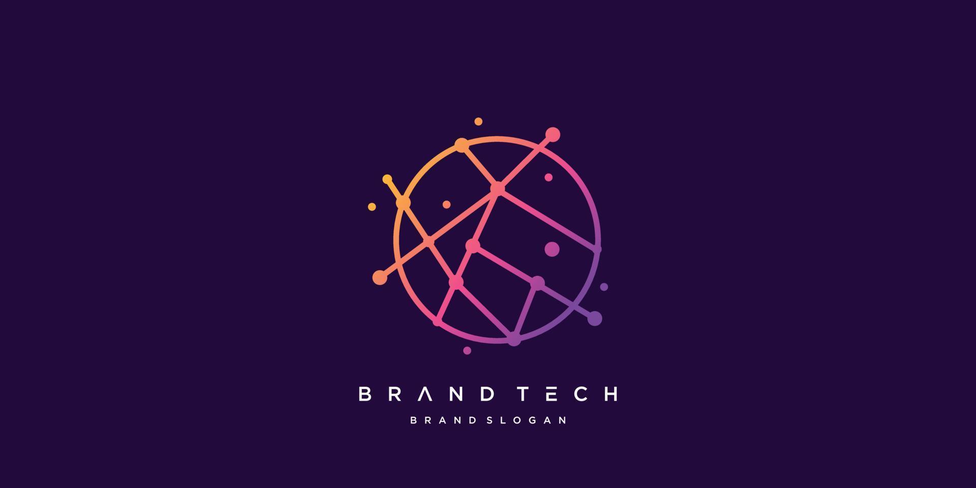 Global technology logo with creative abstract concept, world, data, digital, vector part 2