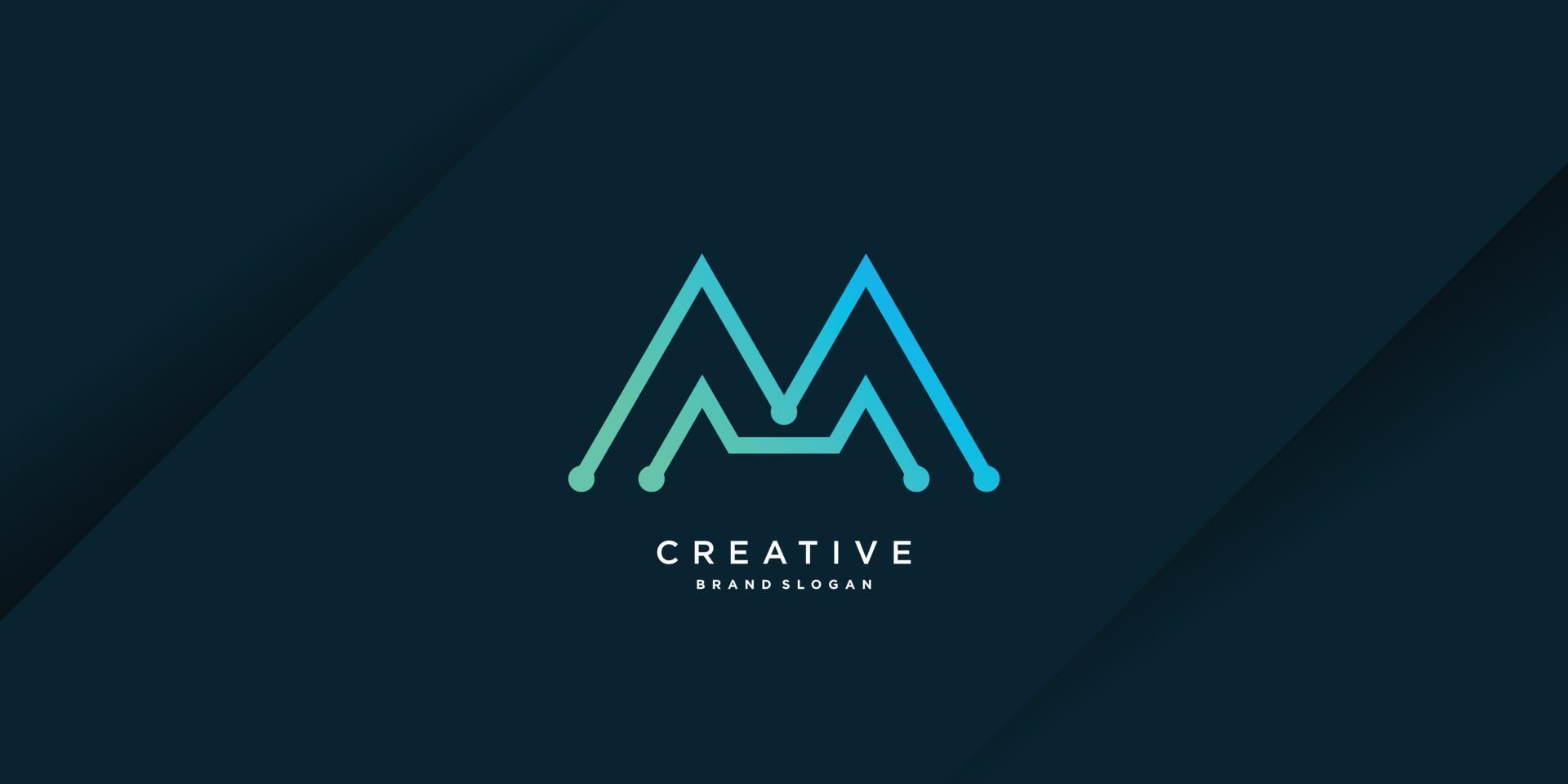 Letter logo M with modern abstract style vector part 7