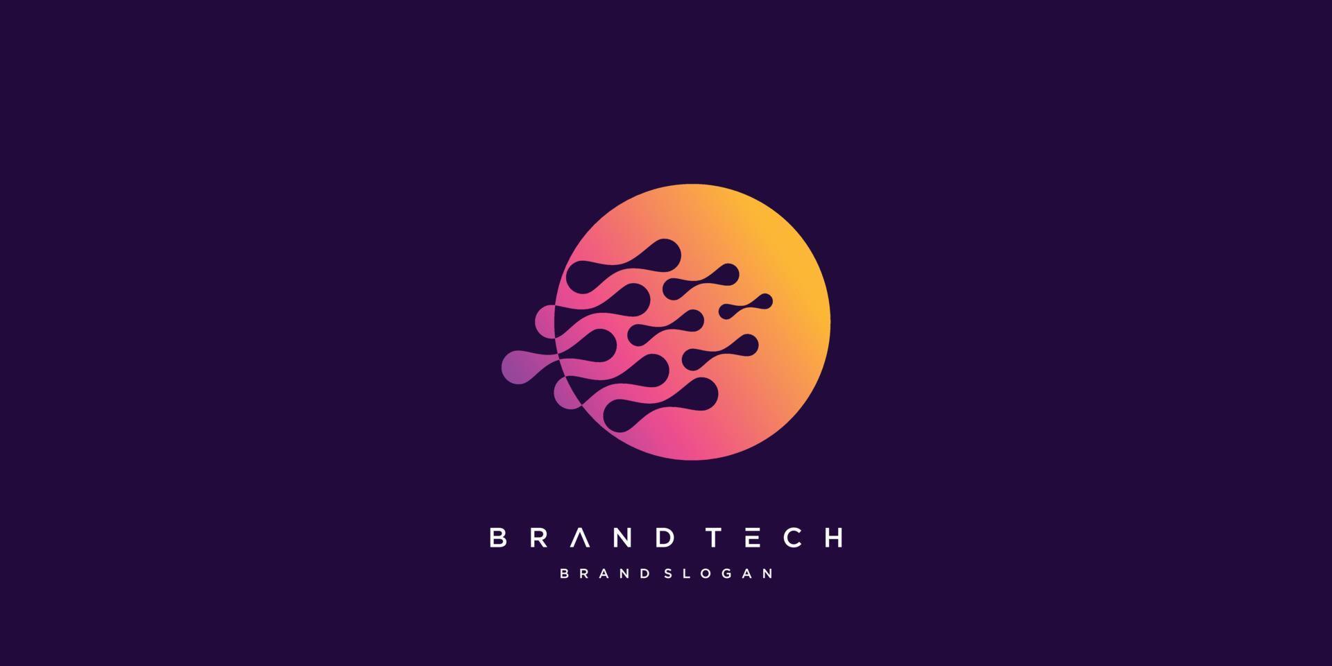 Global technology logo with creative abstract concept, world, data, digital, vector part 3