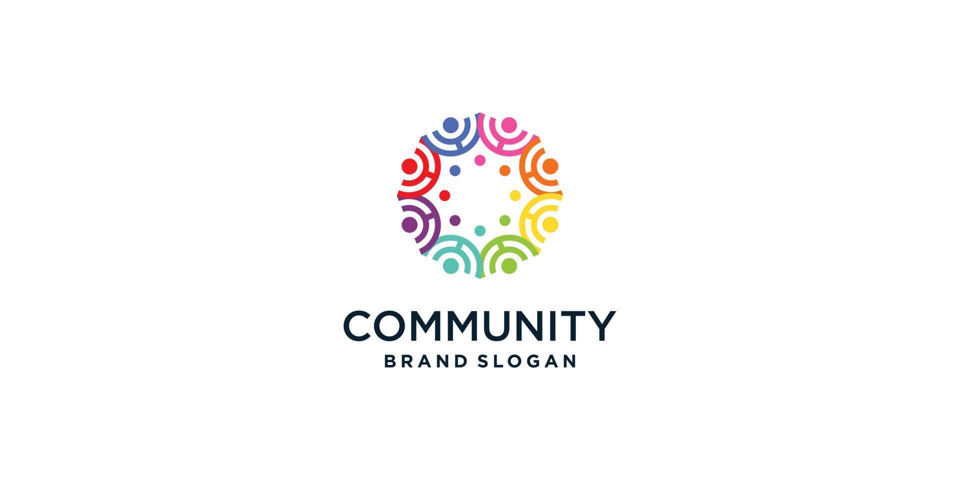 Community and team work logo abstract Premium Vector part 4