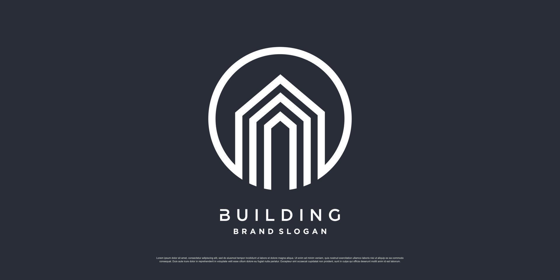 plantilla de logotipo de construcción con concepto único moderno vector premium parte 9