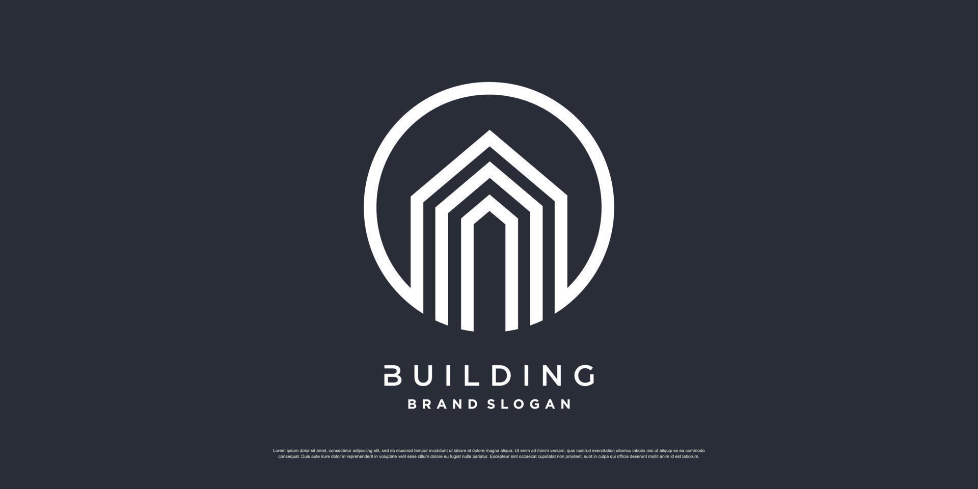 Building logo template with modern unique concept Premium Vector part 9