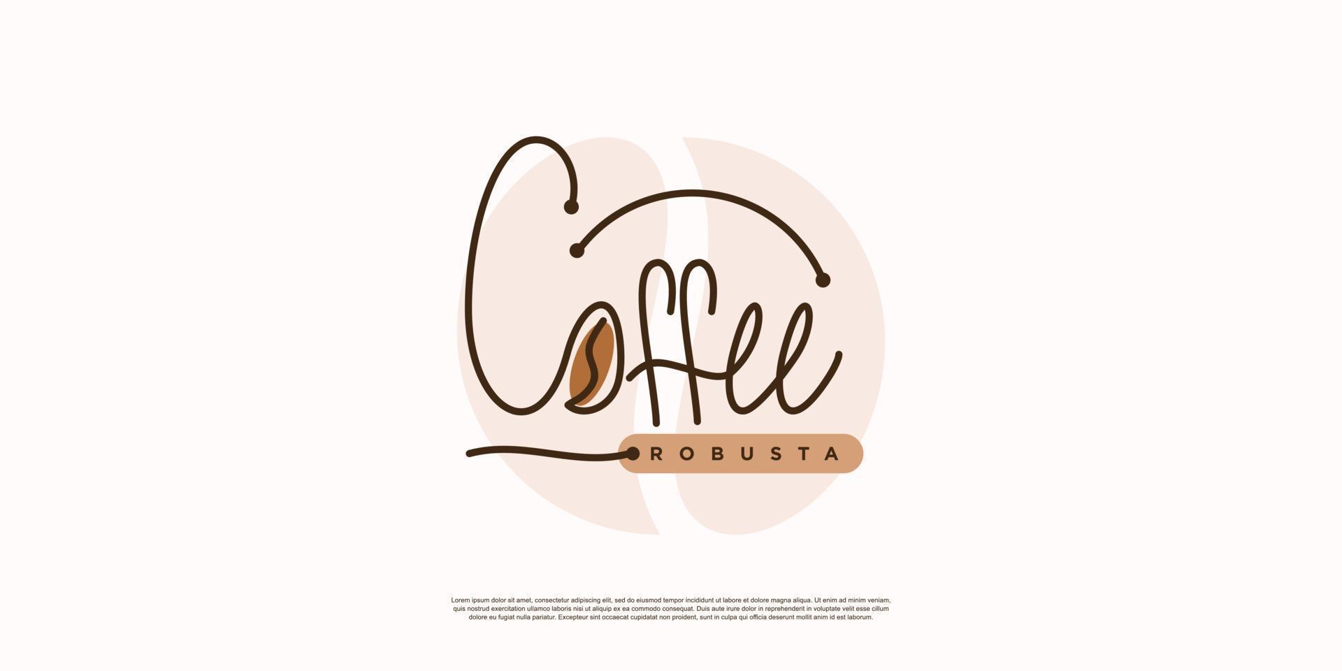 plantilla de logotipo de café para negocios, fondo o impresión con idea creativa vector premium