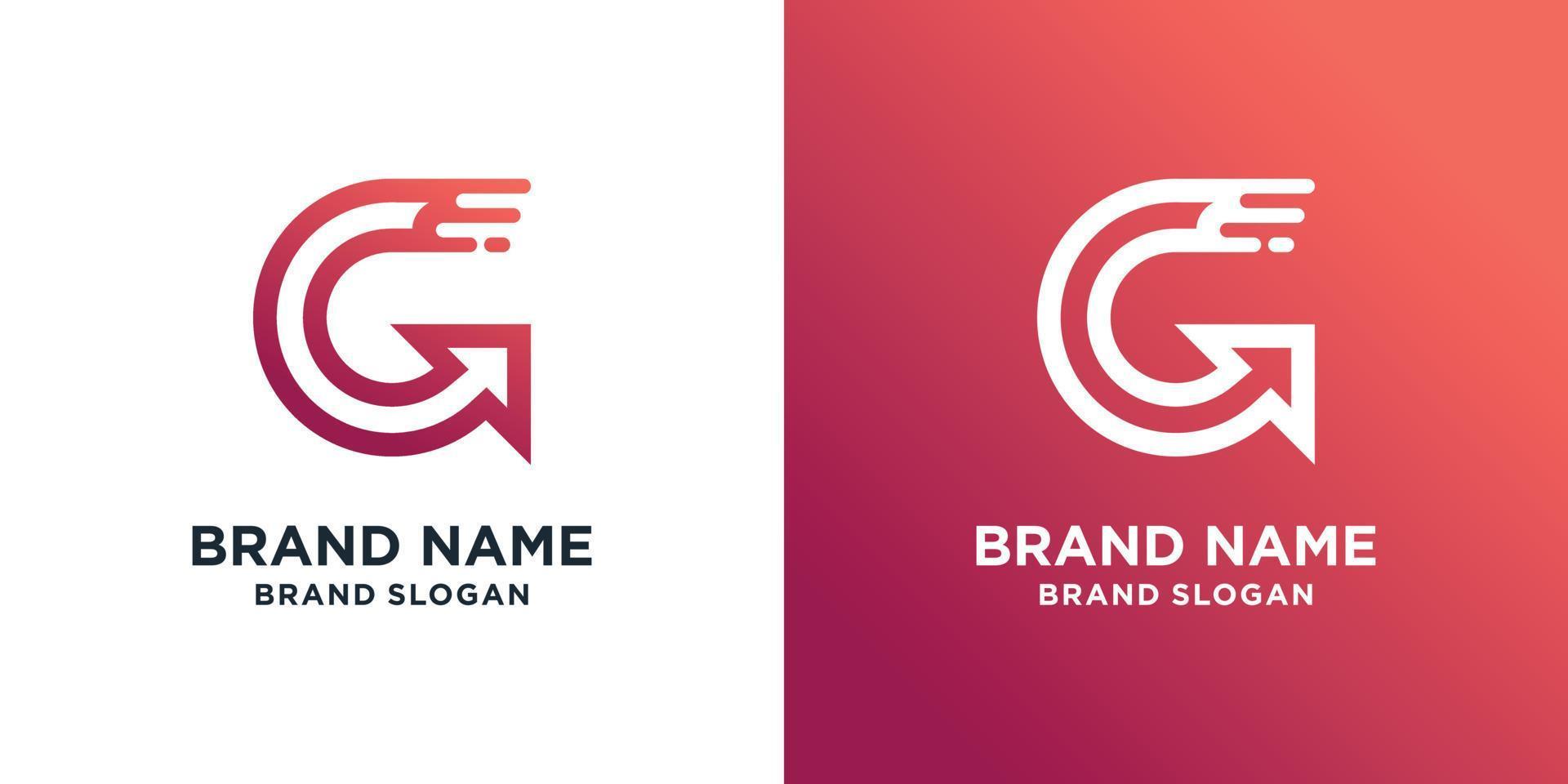 Letter G logo template with modern arrow concept vector