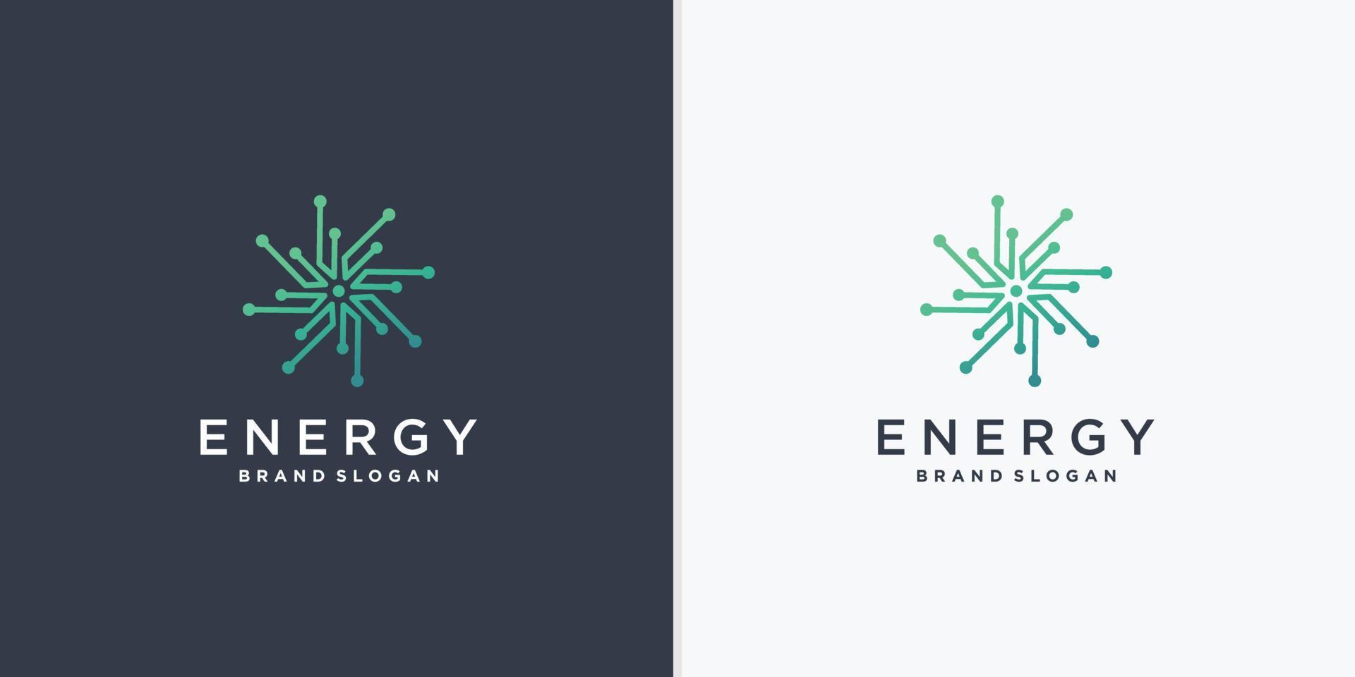 logotipo de energía abstracta con vector de estilo de arte de línea creativa parte 1