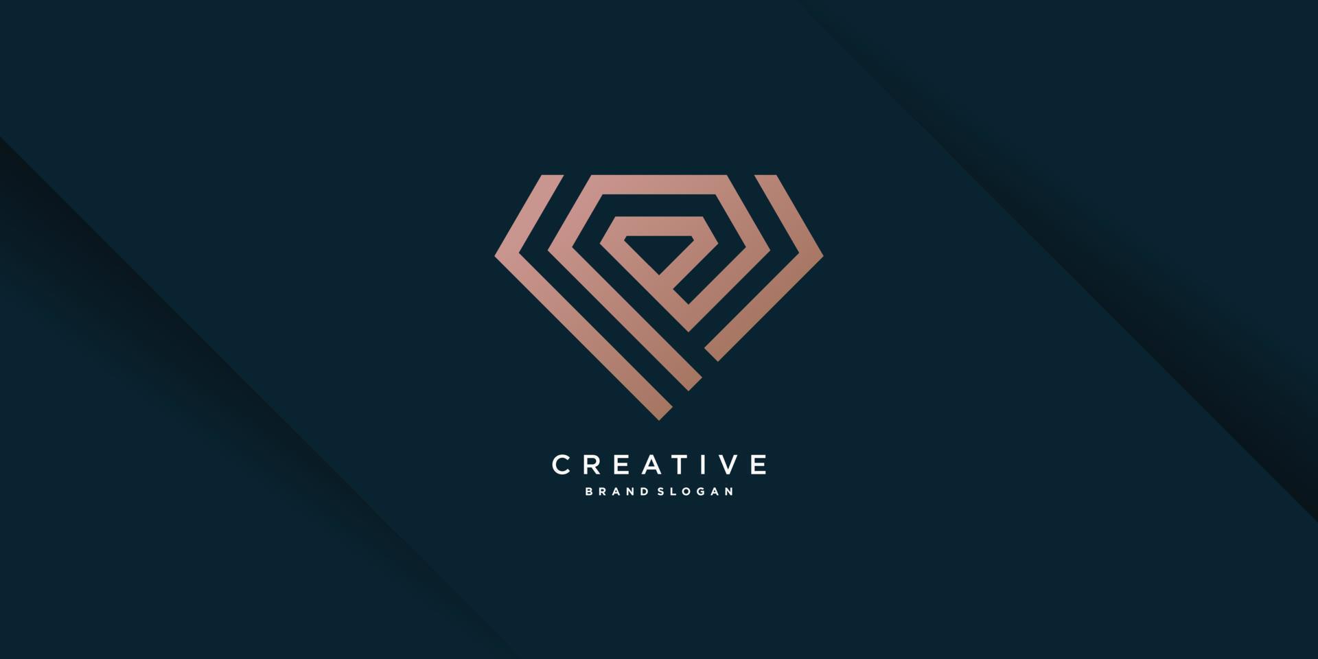 Diamond logo template with creative line concept Premium Vector part 4