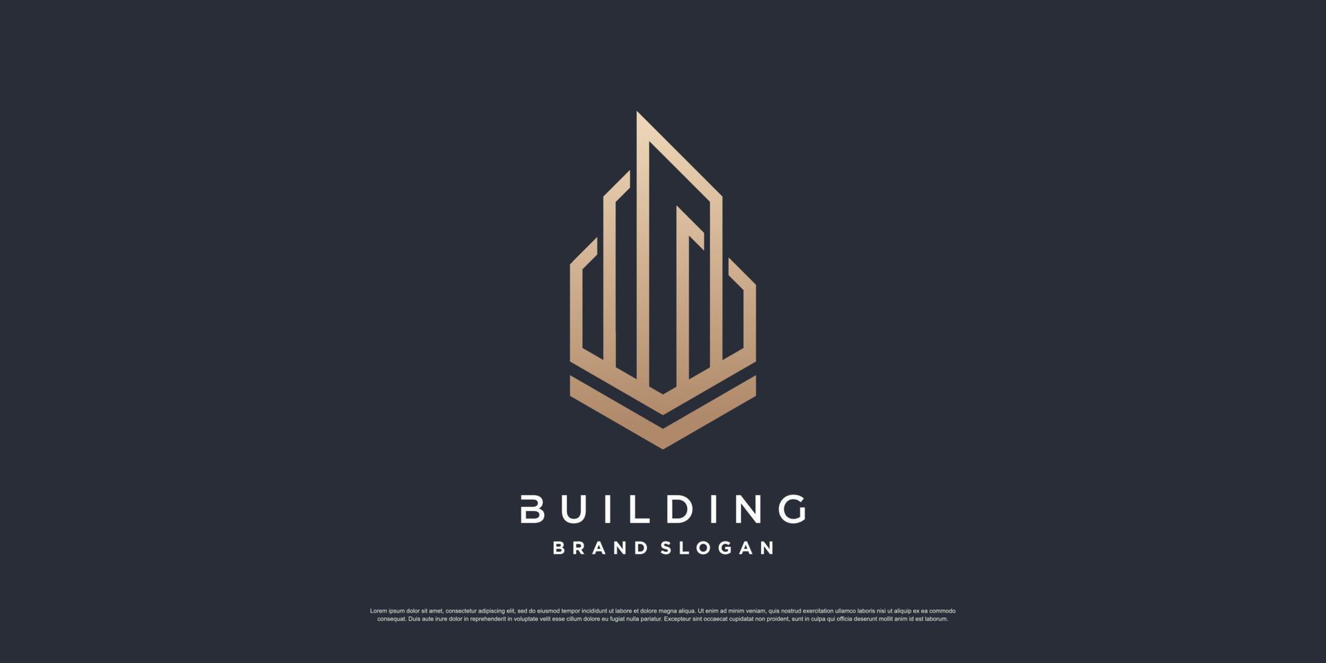 Building logo template with modern unique concept Premium Vector part 3