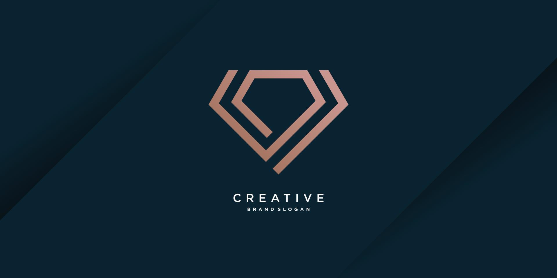 Diamond logo template with creative line concept Premium Vector part 9