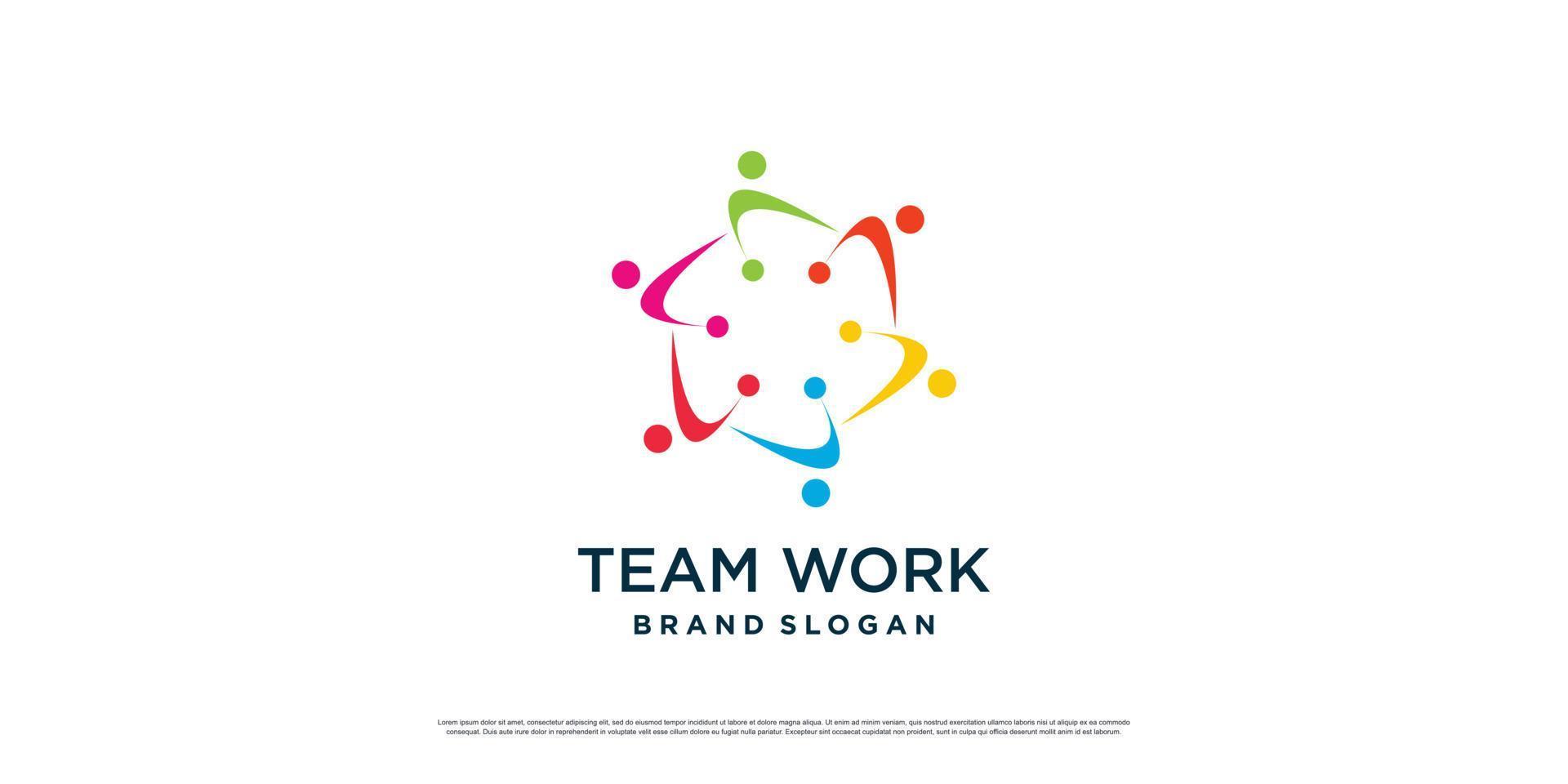 Team work logo icon with modern abstract concept Premium Vector part 5
