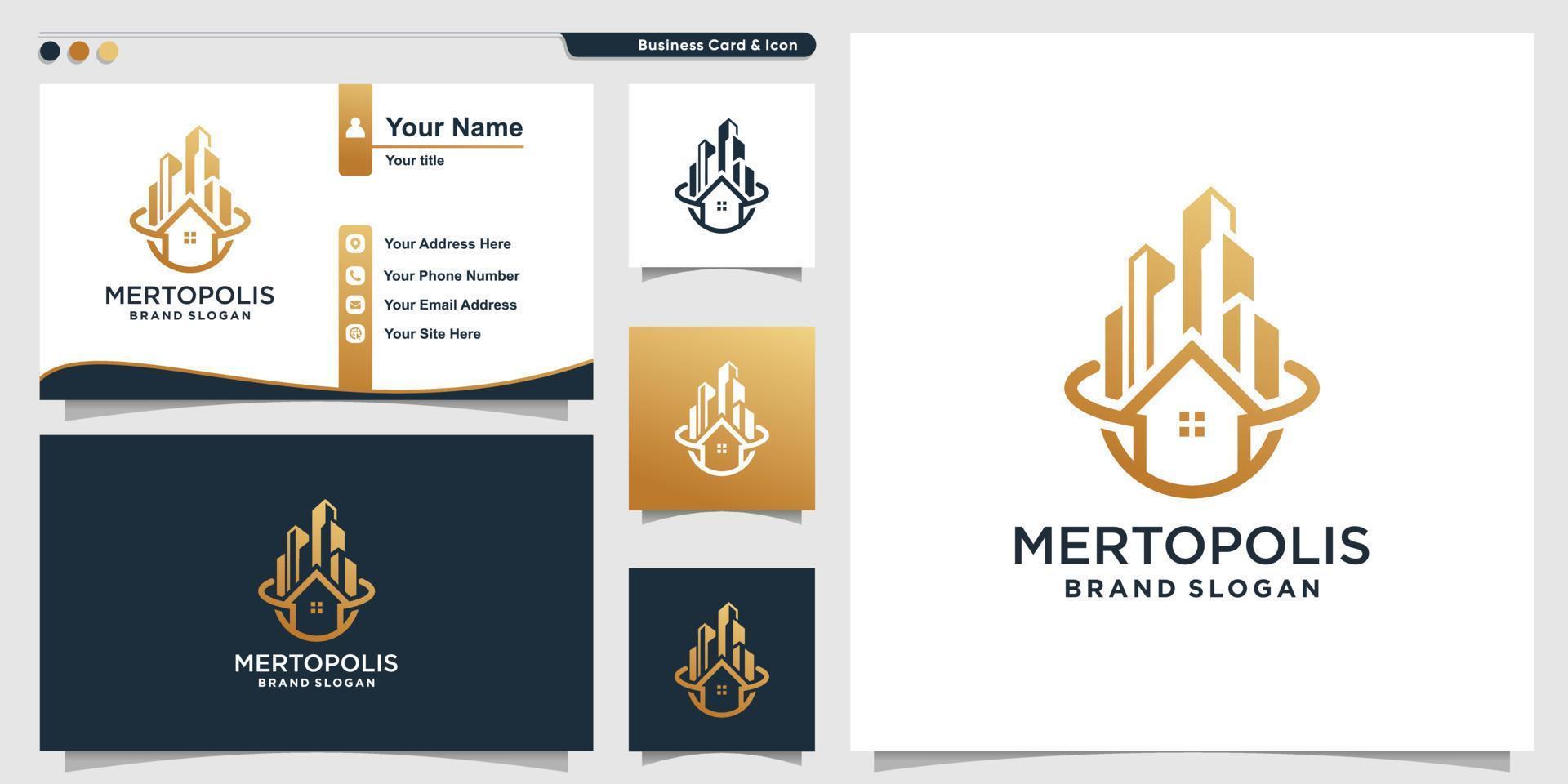 Metropolis logo template with creative unique concept Premium Vector