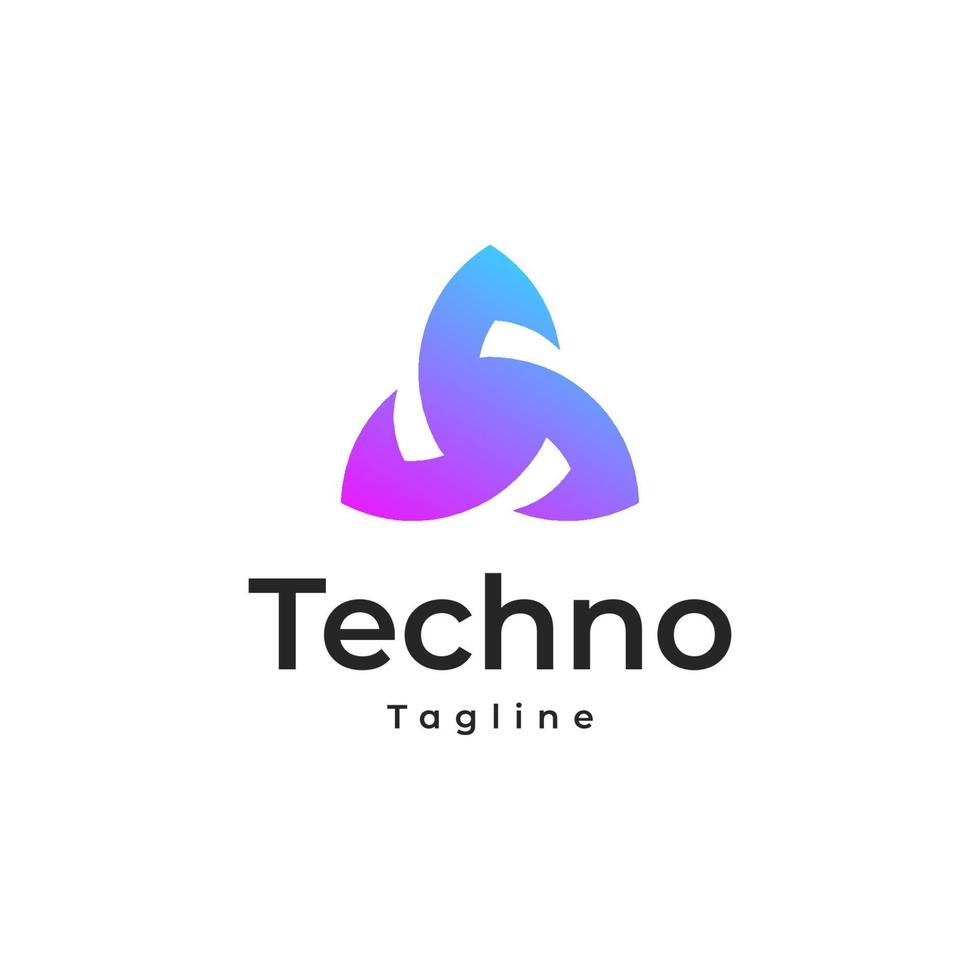 logotipo colorido degradado moderno de tecnología vector