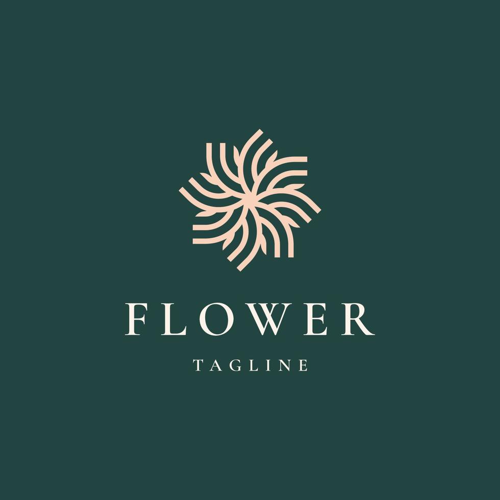 Outline lotus logo design, blossom lotus modern gold logo design emblem vector illustration logo template.