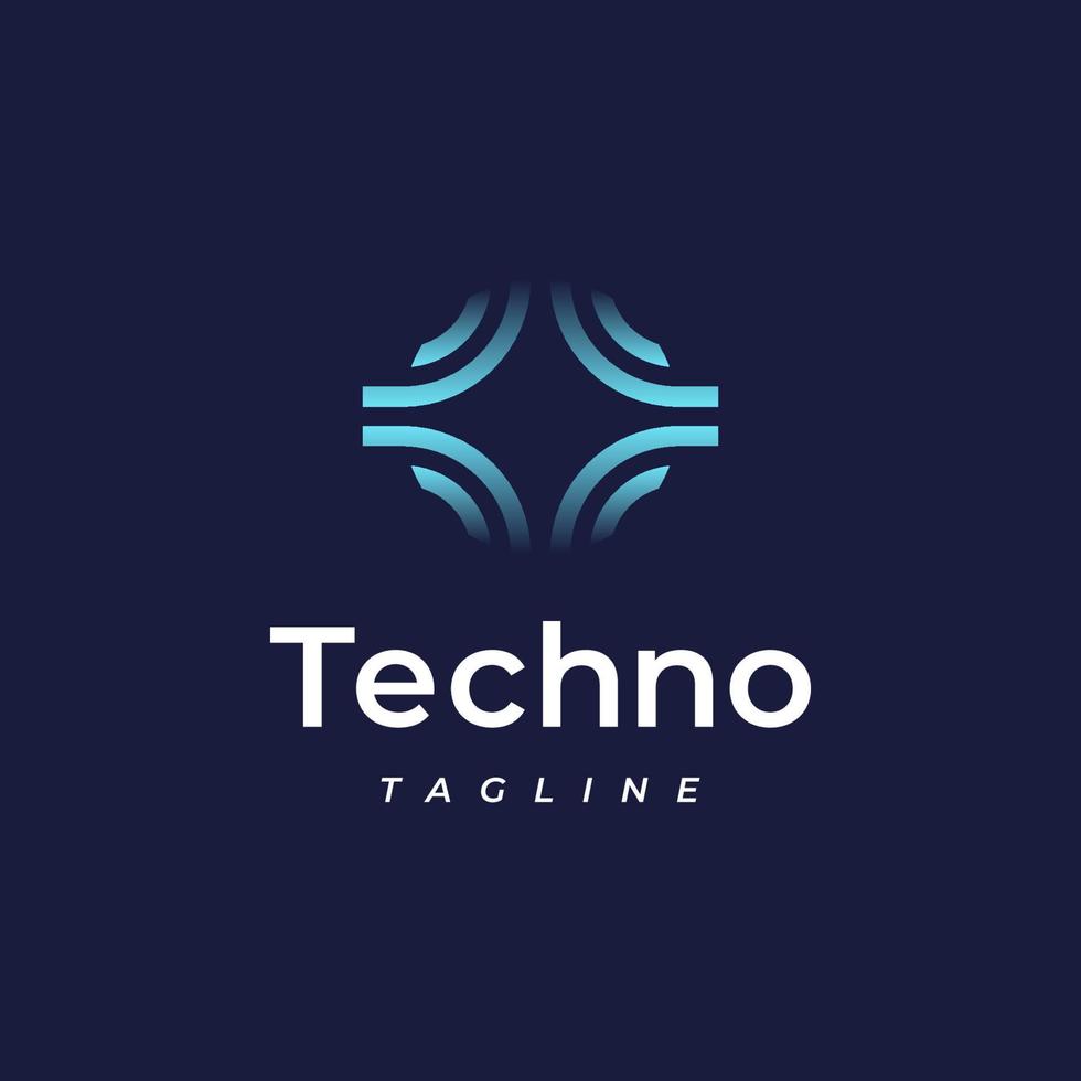 technology chip gradient colorful logo vector