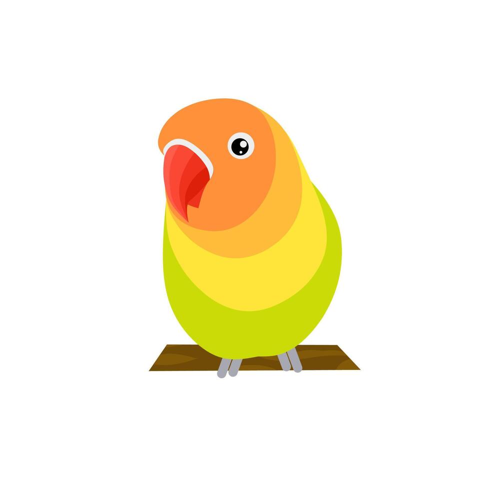 Vector illustration of lovebird icon graphics. Simple and elegant colorful lovebird design. Perfect for the chirping bird club logo.