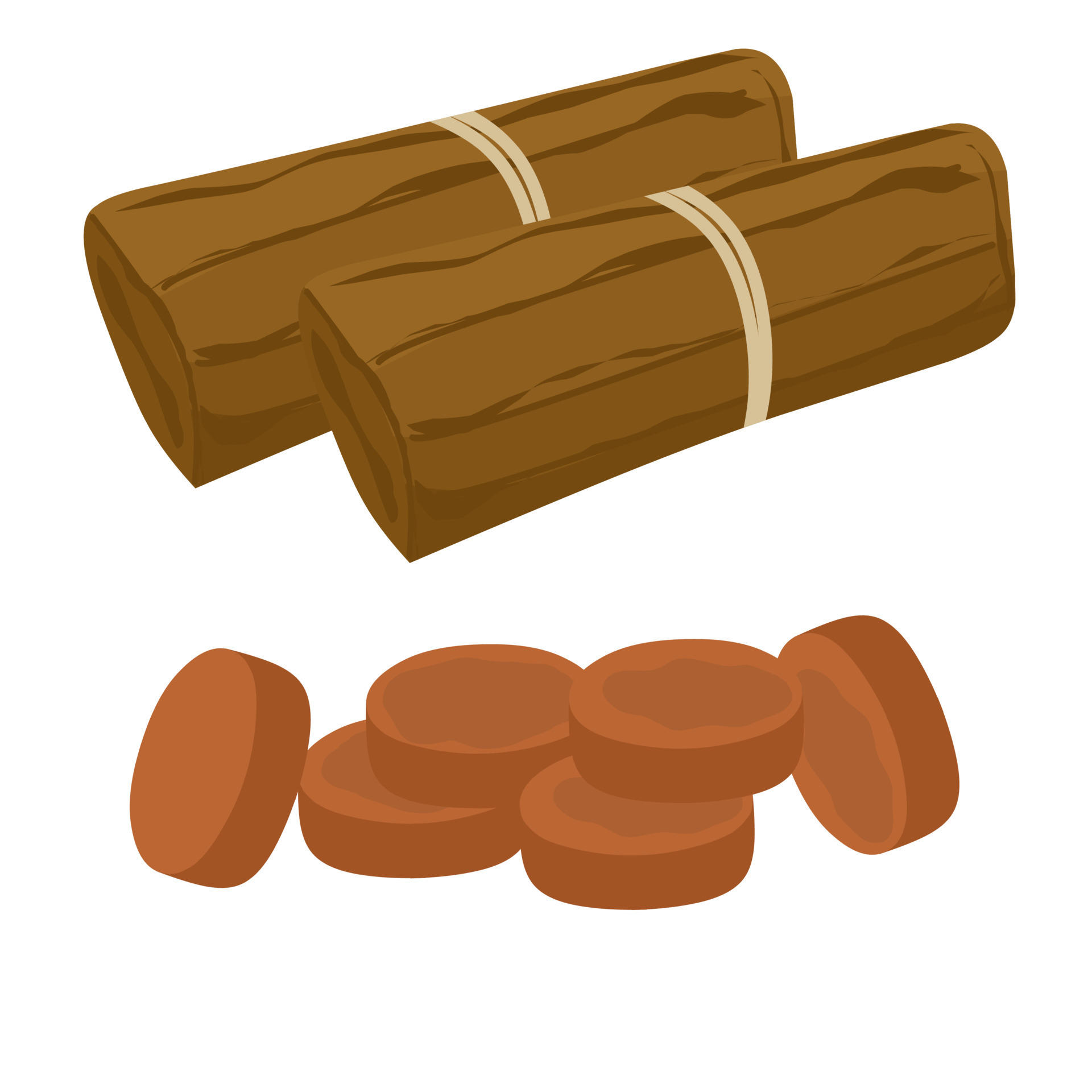 Vector illustration of Brown Sugar or Palm Sugar or Java Sugar. The