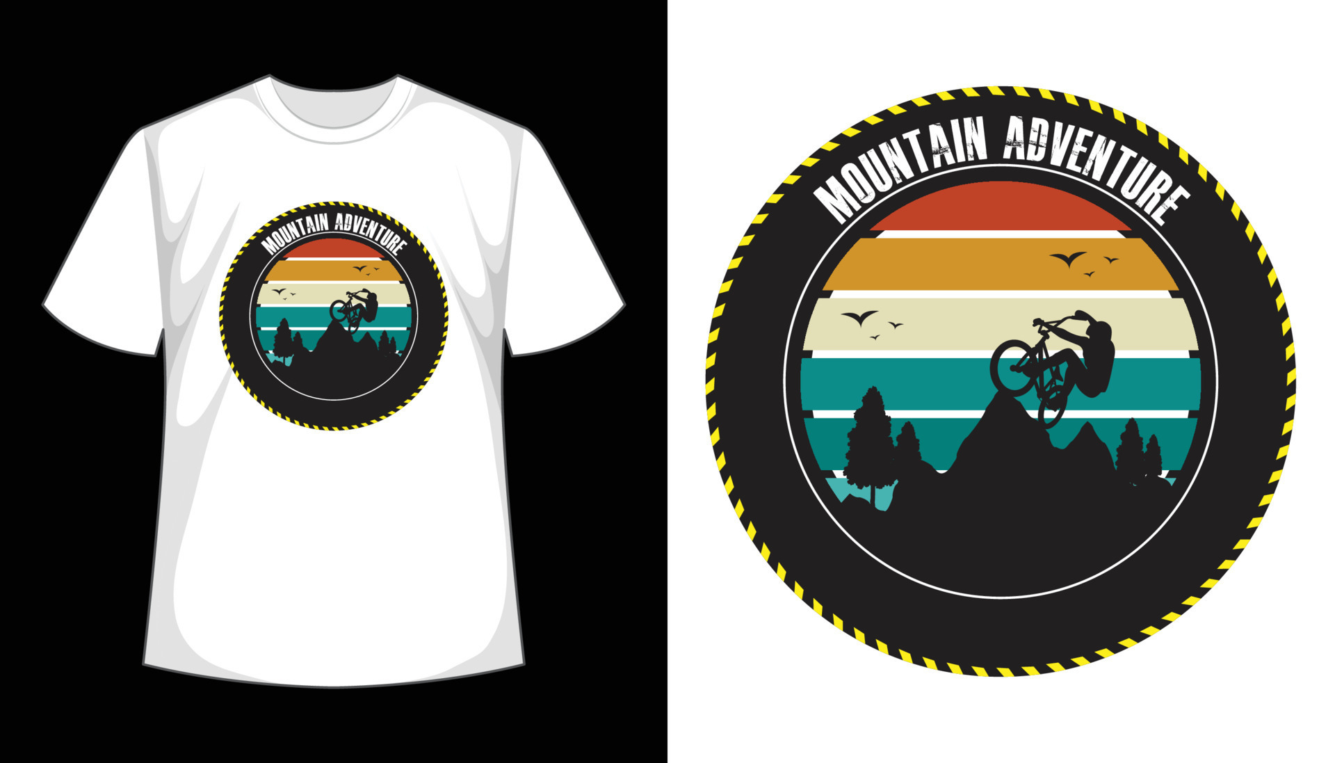 Mountain Adventure T shirt Design. Vector Illustration 7621482 Vector ...