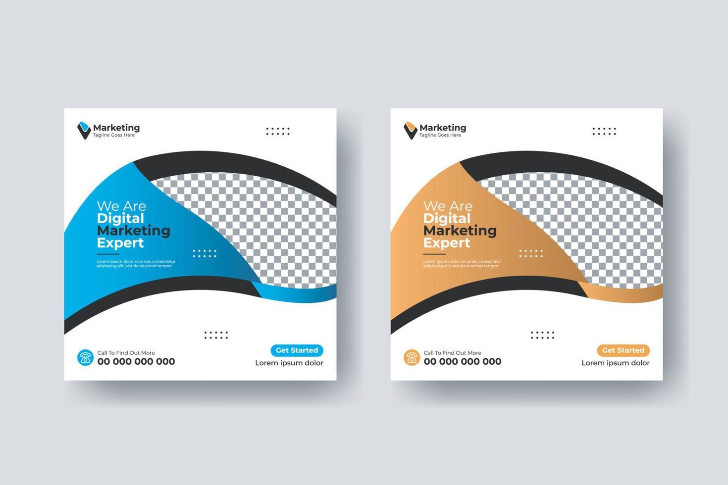 Social media post square flyer digital marketing template design vector